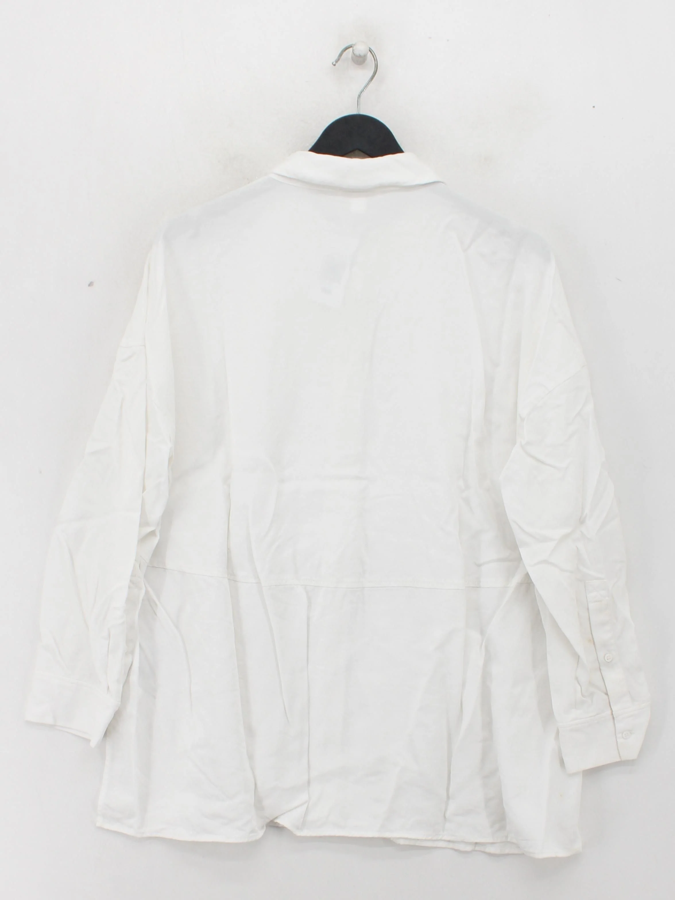 COS Women's Shirt M White 100% Lyocell Modal Long Sleeve Collared Basic - Image 2