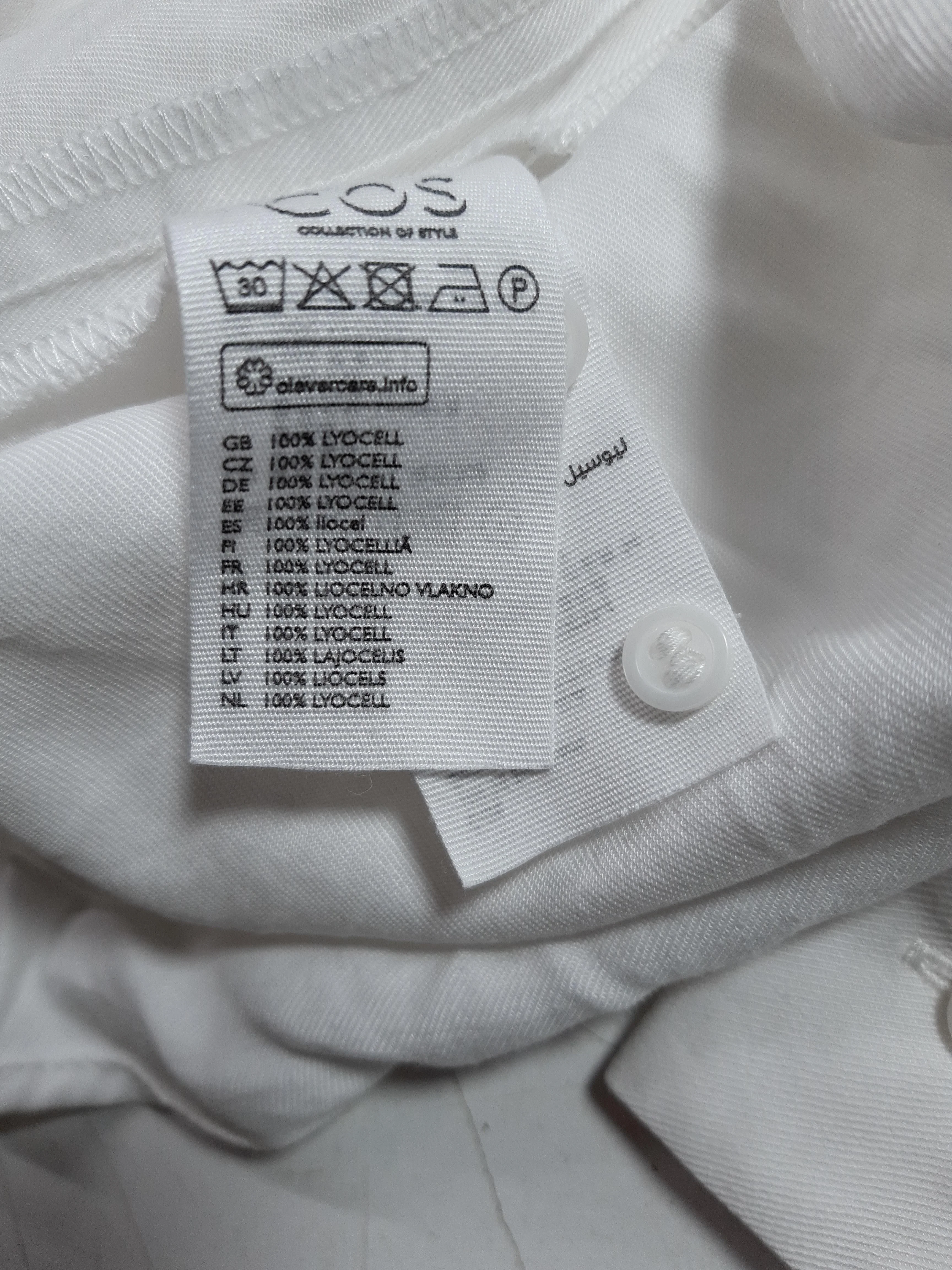 COS Women's Shirt M White 100% Lyocell Modal Long Sleeve Collared Basic - Image 6