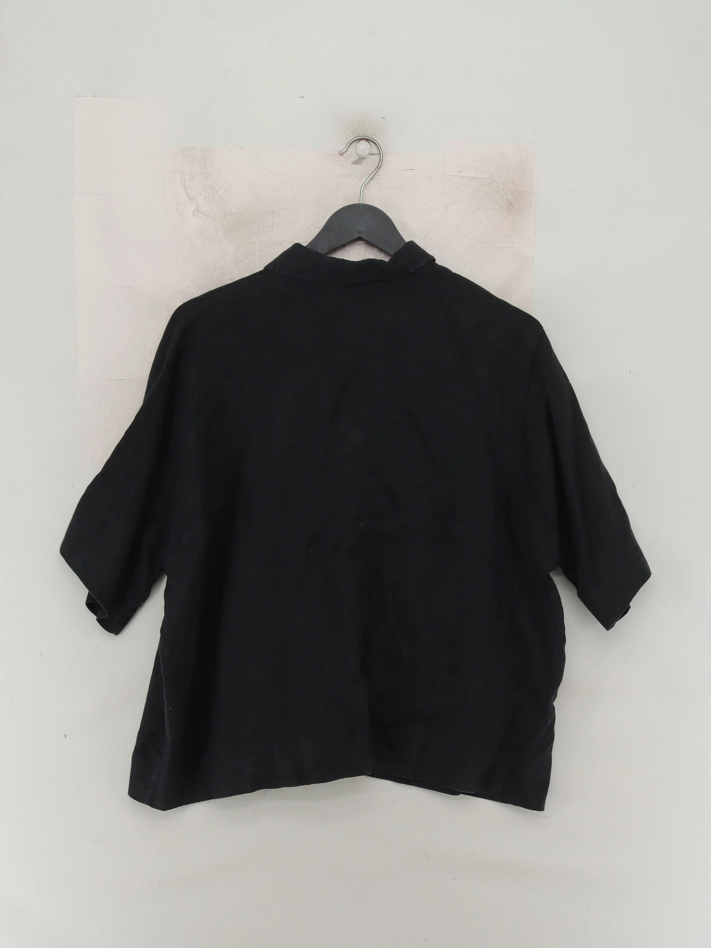 COS Women's Shirt UK 10 Black 100% Linen Short Sleeve Collared Basic - Image 2