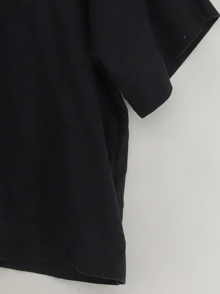 COS Women's Shirt UK 10 Black 100% Linen Short Sleeve Collared Basic - Image 4