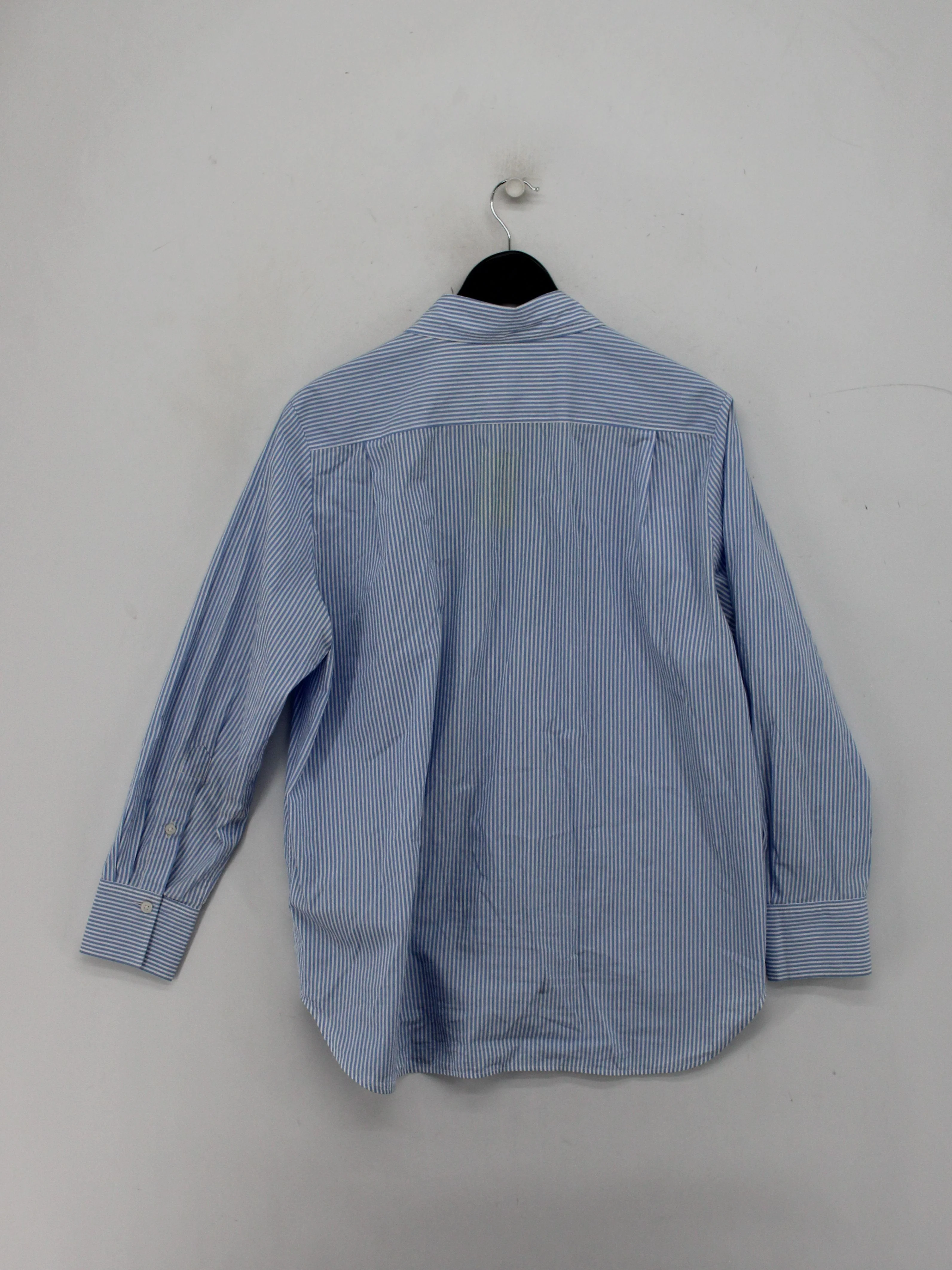 COS Women's Shirt UK 10 Blue Striped 100% Cotton Long Sleeve Collared Basic - Image 2