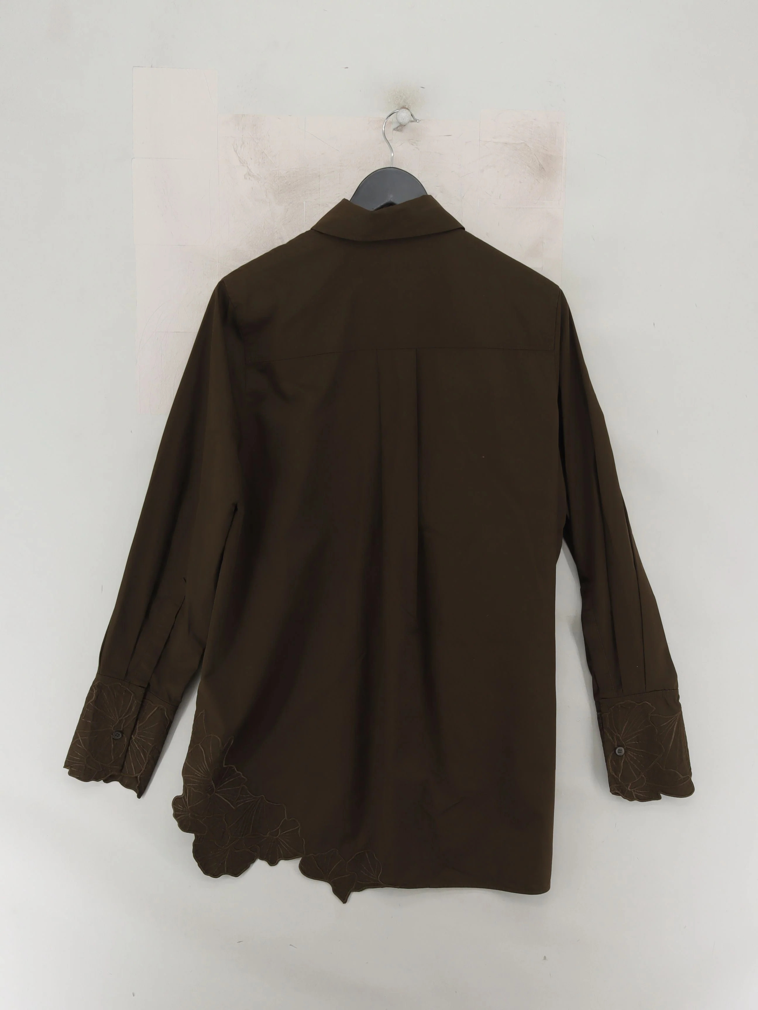 COS Women's Shirt UK 12 Brown 100% Cotton Long Sleeve Collared Basic - Image 2