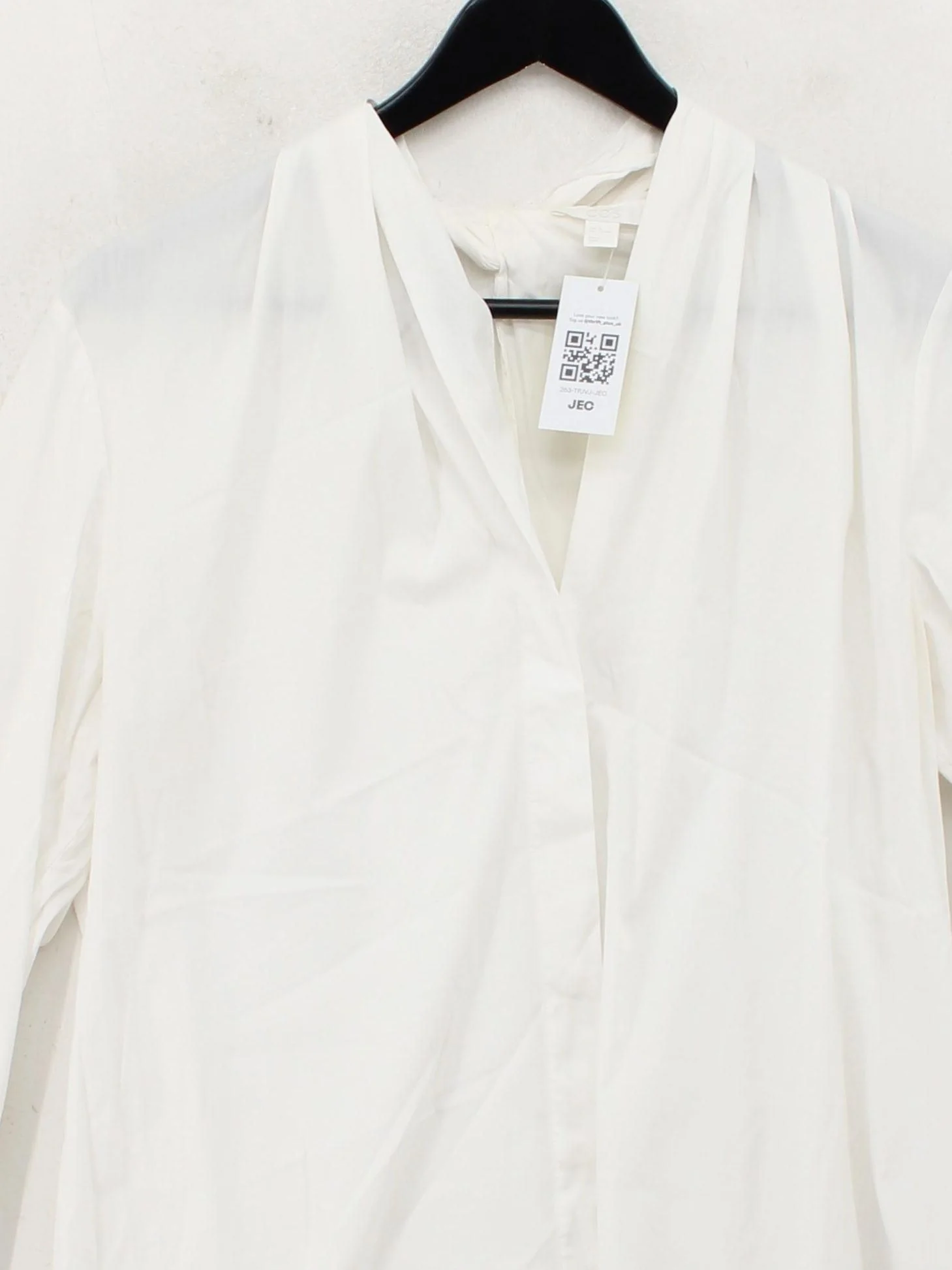 COS Women's Shirt UK 14 White Cotton with Polyamide, Elastane Basic - Image 3