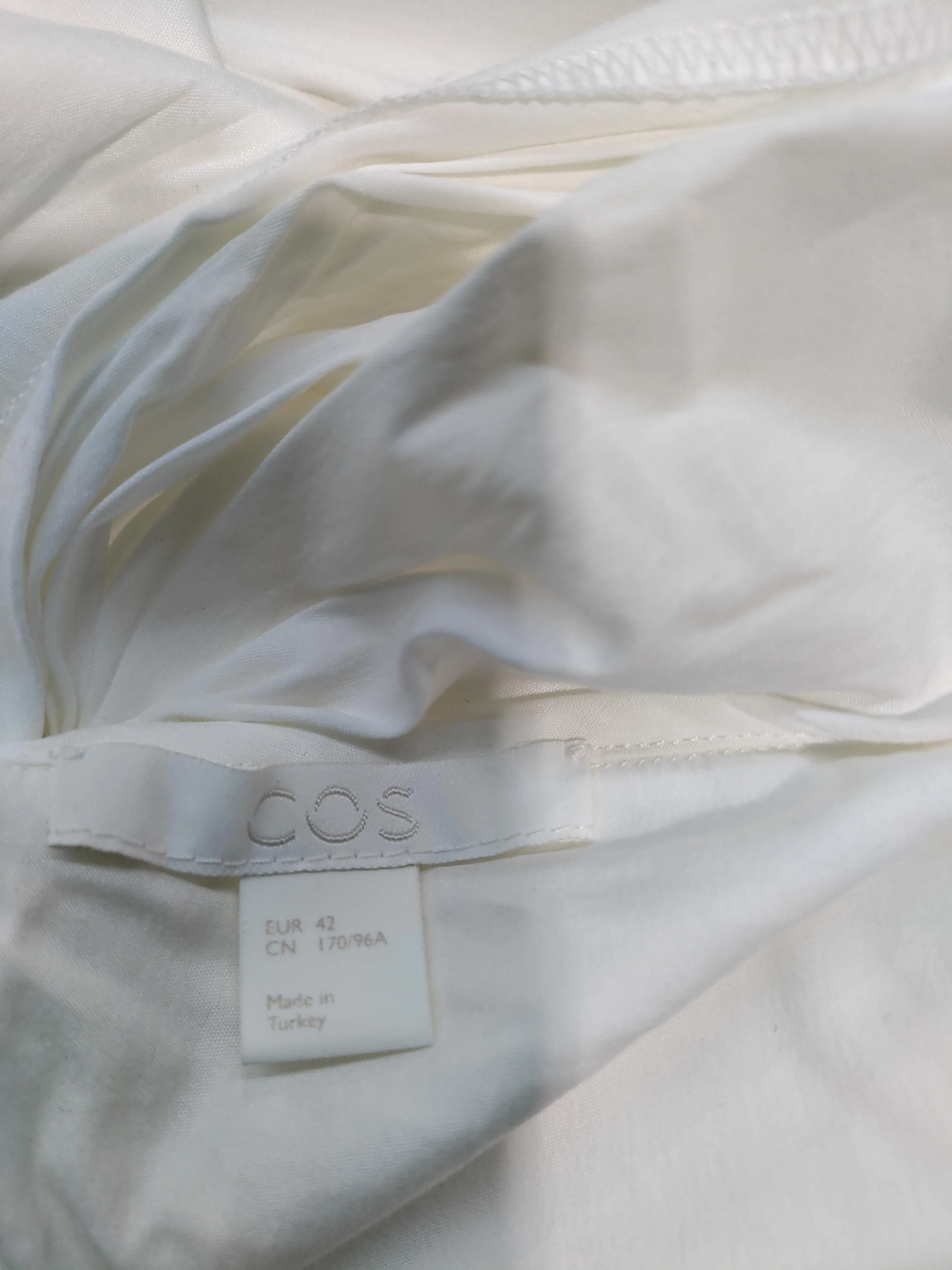 COS Women's Shirt UK 14 White Cotton with Polyamide, Elastane Basic - Image 5
