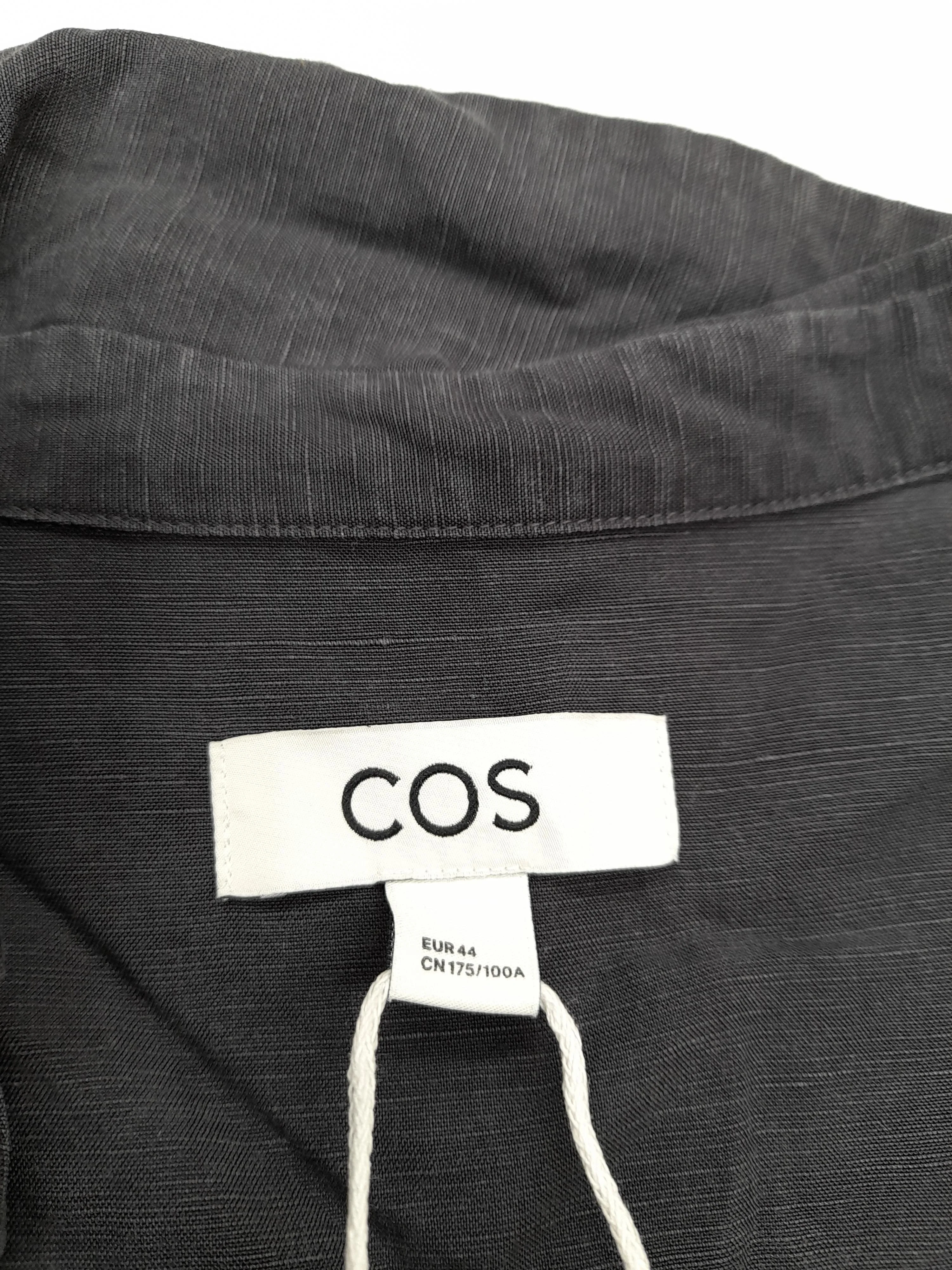 COS Women's Shirt UK 16 Grey Lyocell Modal with Linen, Polyester Basic - Image 5