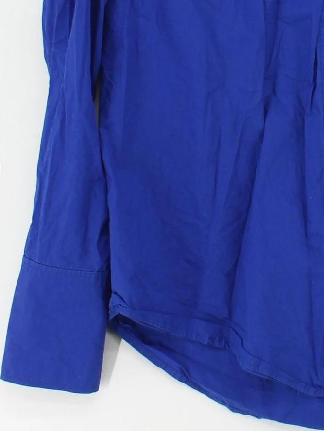 COS Women's Shirt UK 8 Blue 100% Cotton Long Sleeve Collared Basic - Image 4