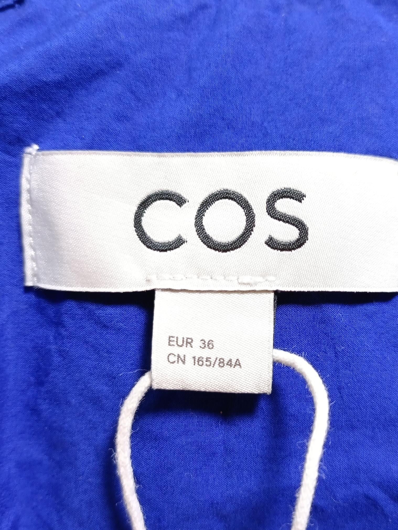 COS Women's Shirt UK 8 Blue 100% Cotton Long Sleeve Collared Basic - Image 5