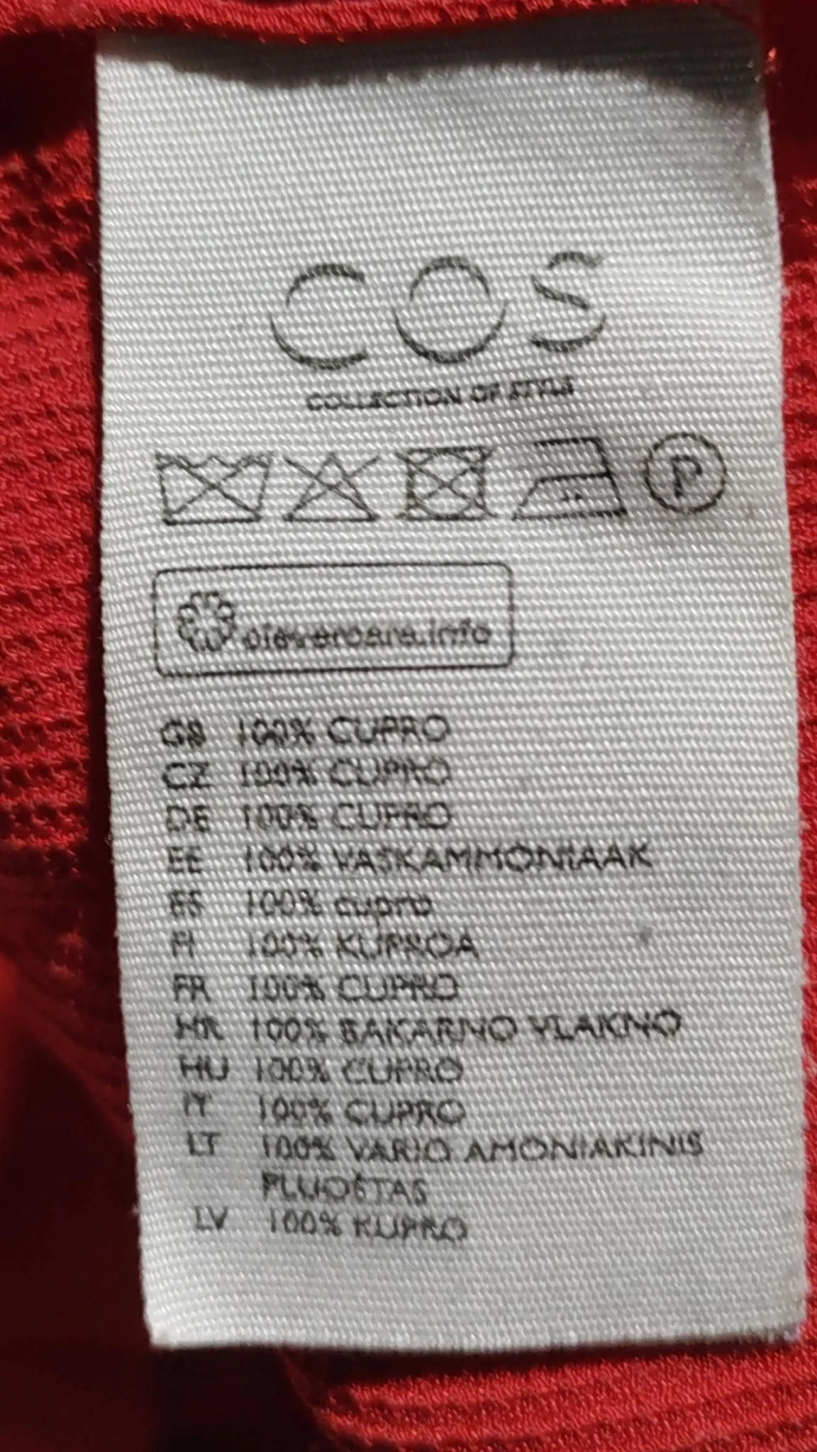 COS Women's Shirt XS Red 100% Rayon Long Sleeve Collared Basic - Image 6