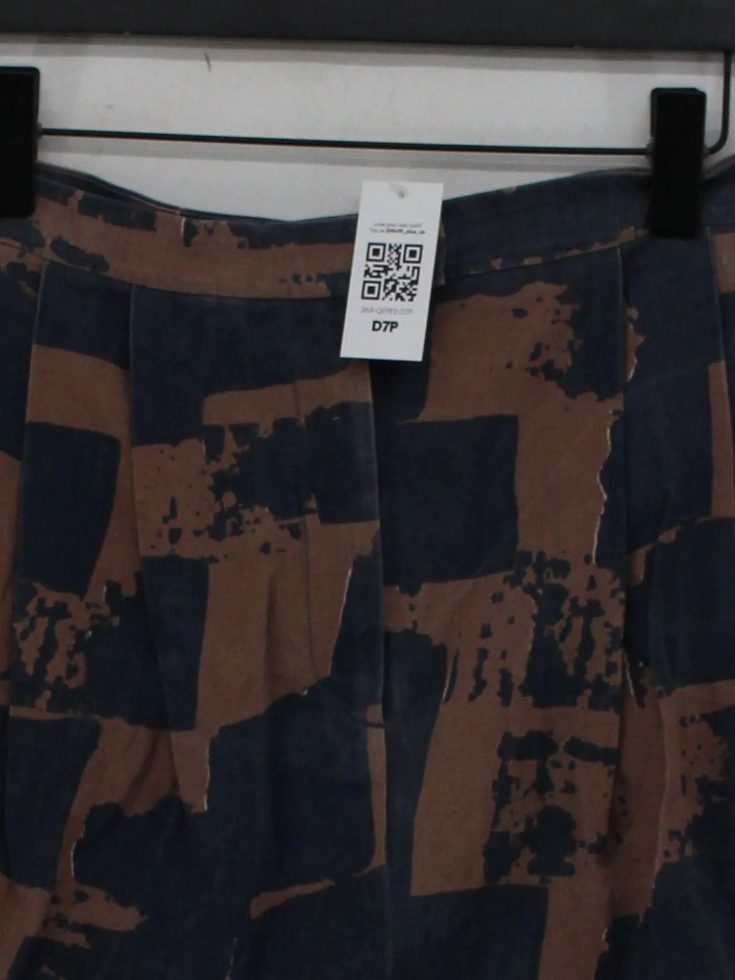 COS Women's Shorts UK 12 Blue Geometric Wool with Viscose Mom - Image 3
