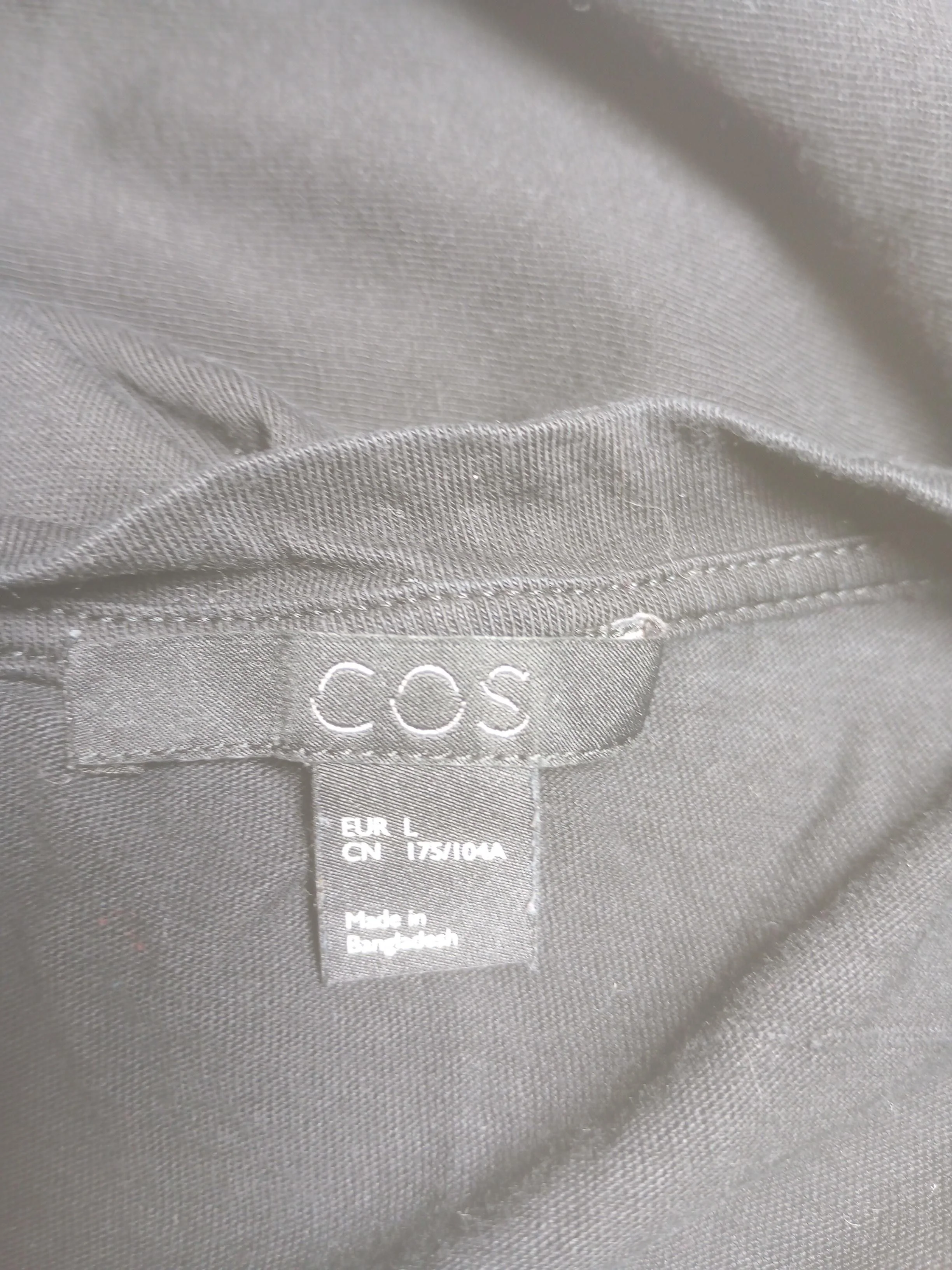 COS Women's T-Shirt L Black 100% Cotton Short Sleeve Round Neck Basic - Image 5