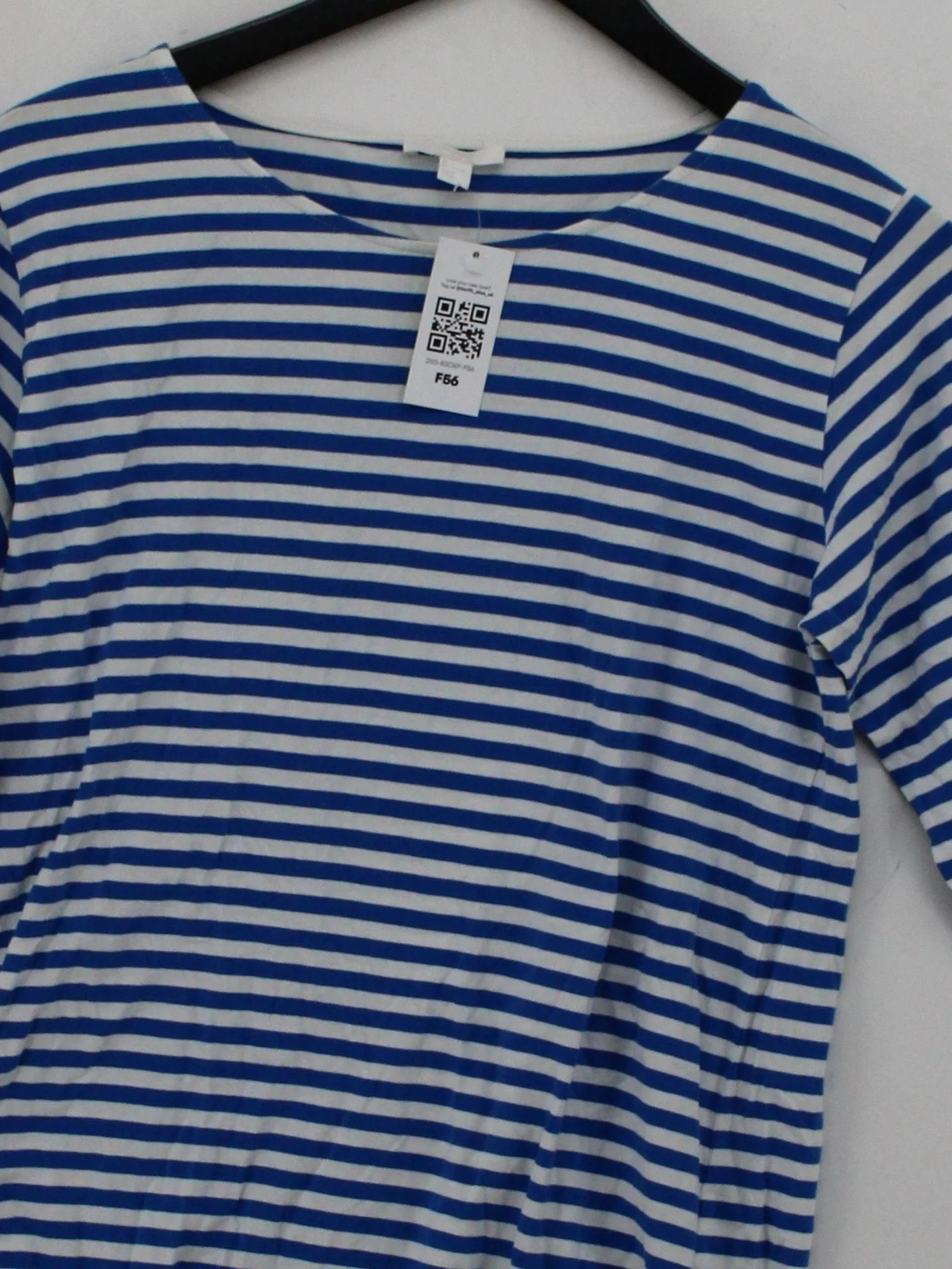COS Women's T-Shirt L Blue Cotton with Elastane Basic - Image 3