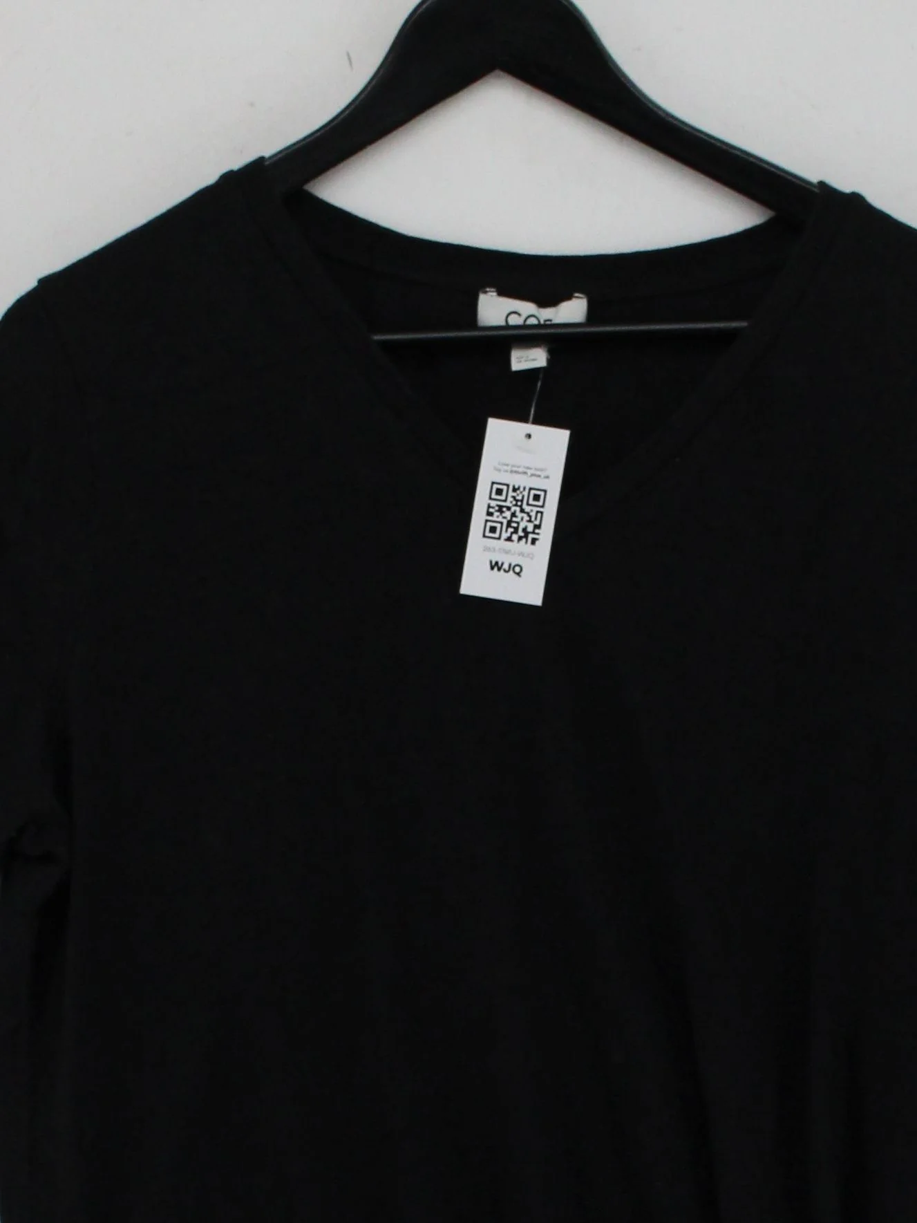 COS Women's T-Shirt M Black 100% Linen Short Sleeve Round Neck Basic - Image 3