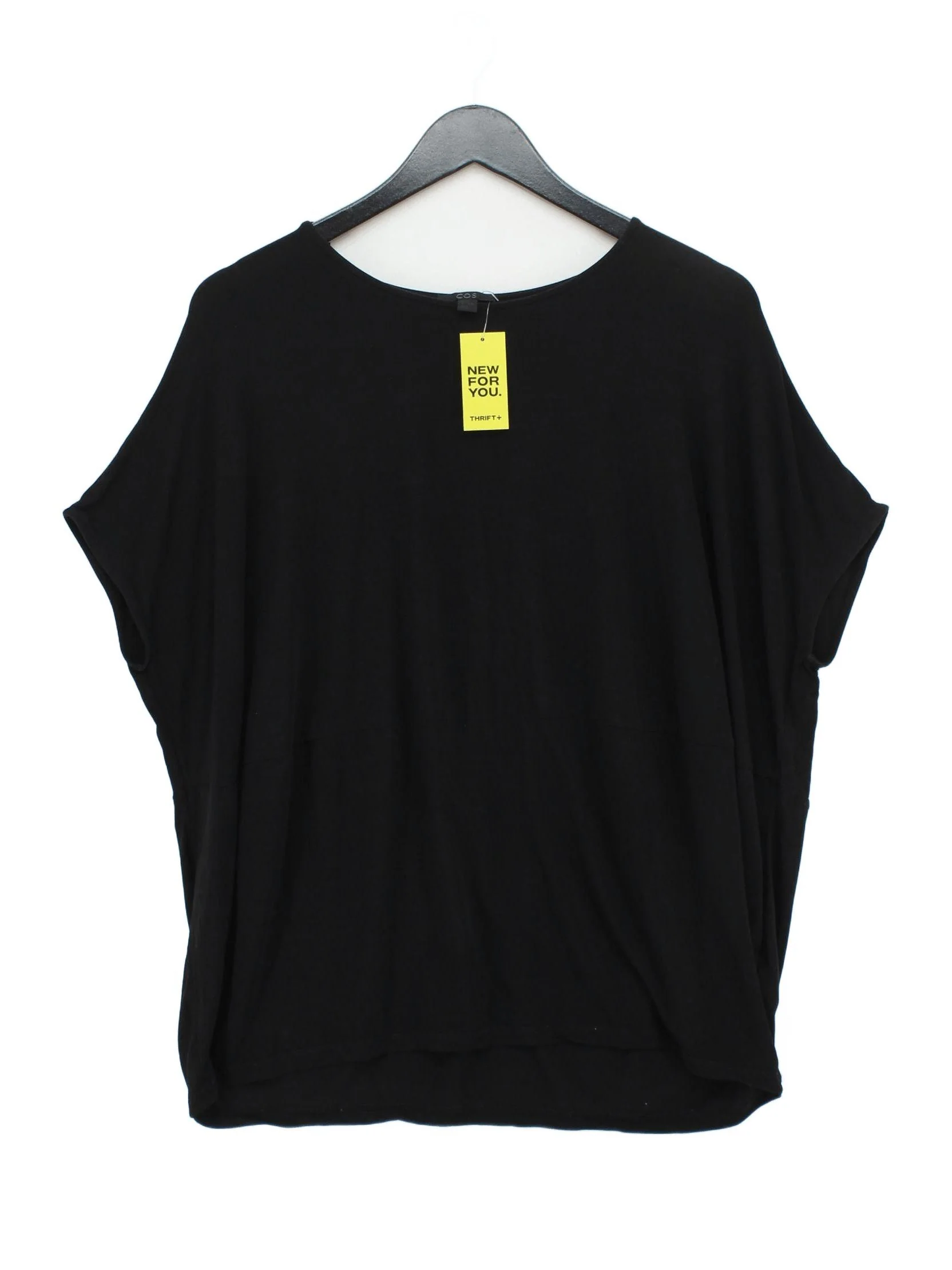 COS Women's T-Shirt M Black Lyocell Modal with Elastane Basic