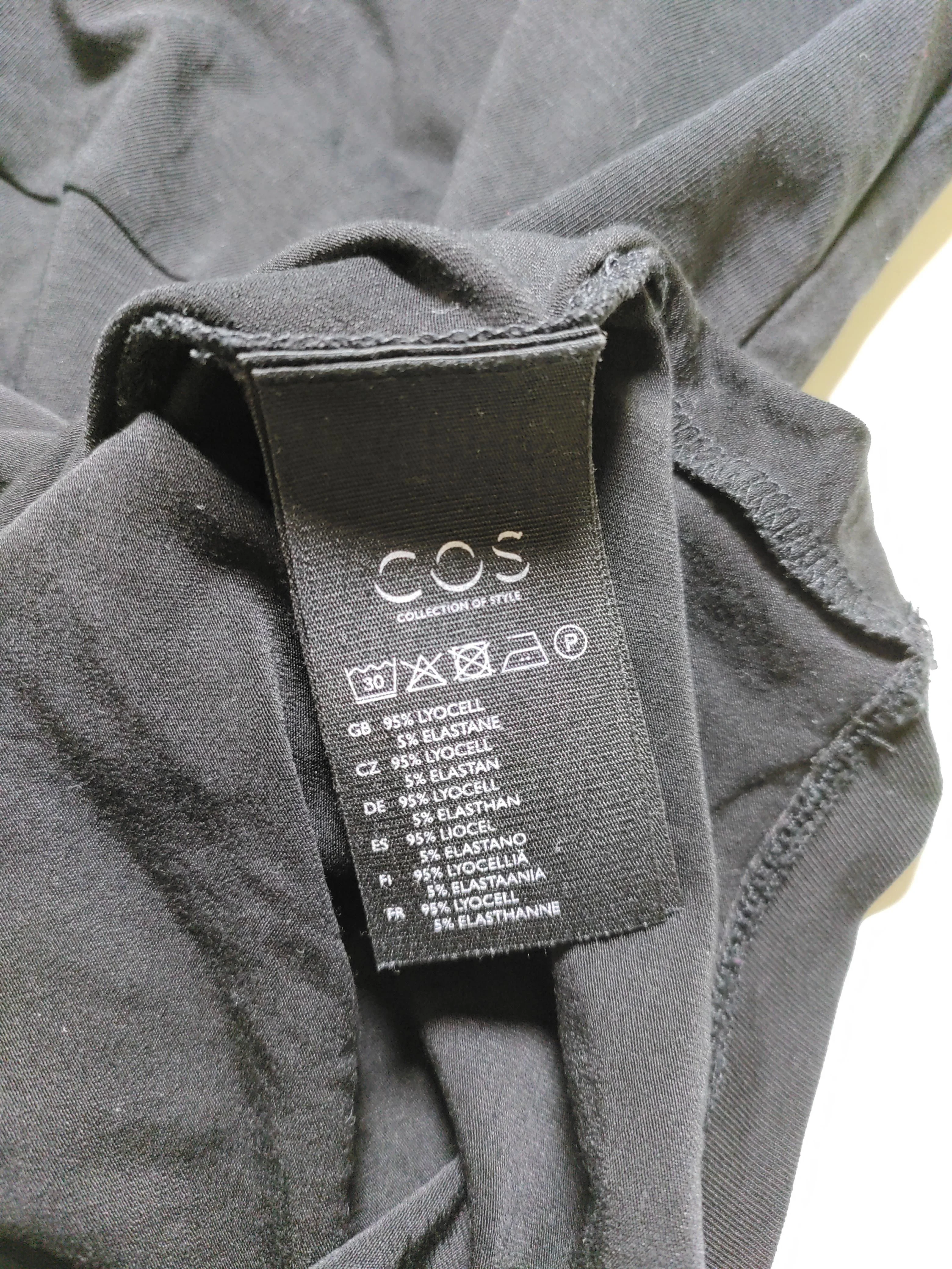 COS Women's T-Shirt M Black Lyocell Modal with Elastane Basic - Image 6