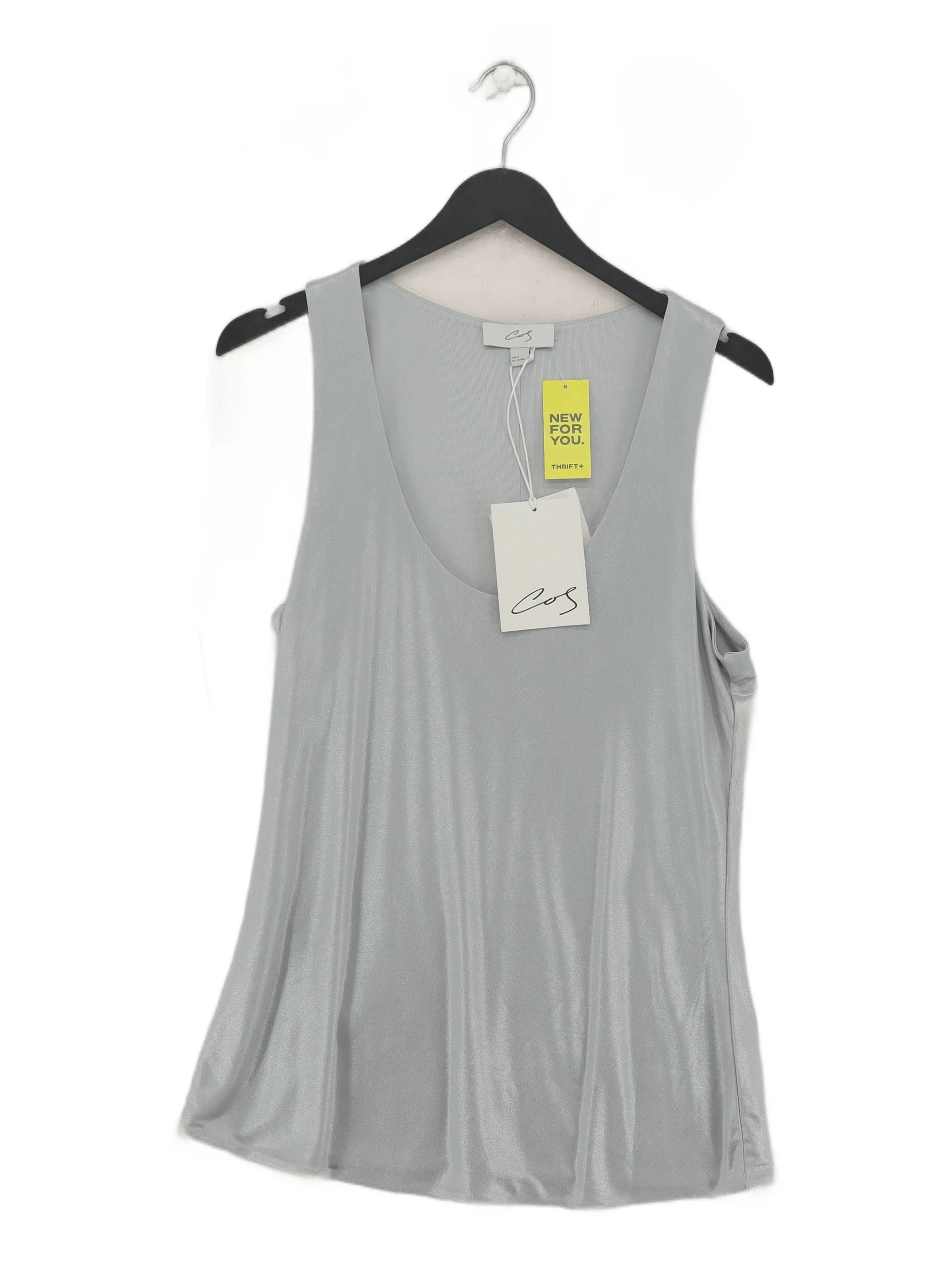 COS Women's T-Shirt M Silver 100% Viscose Basic New with tags