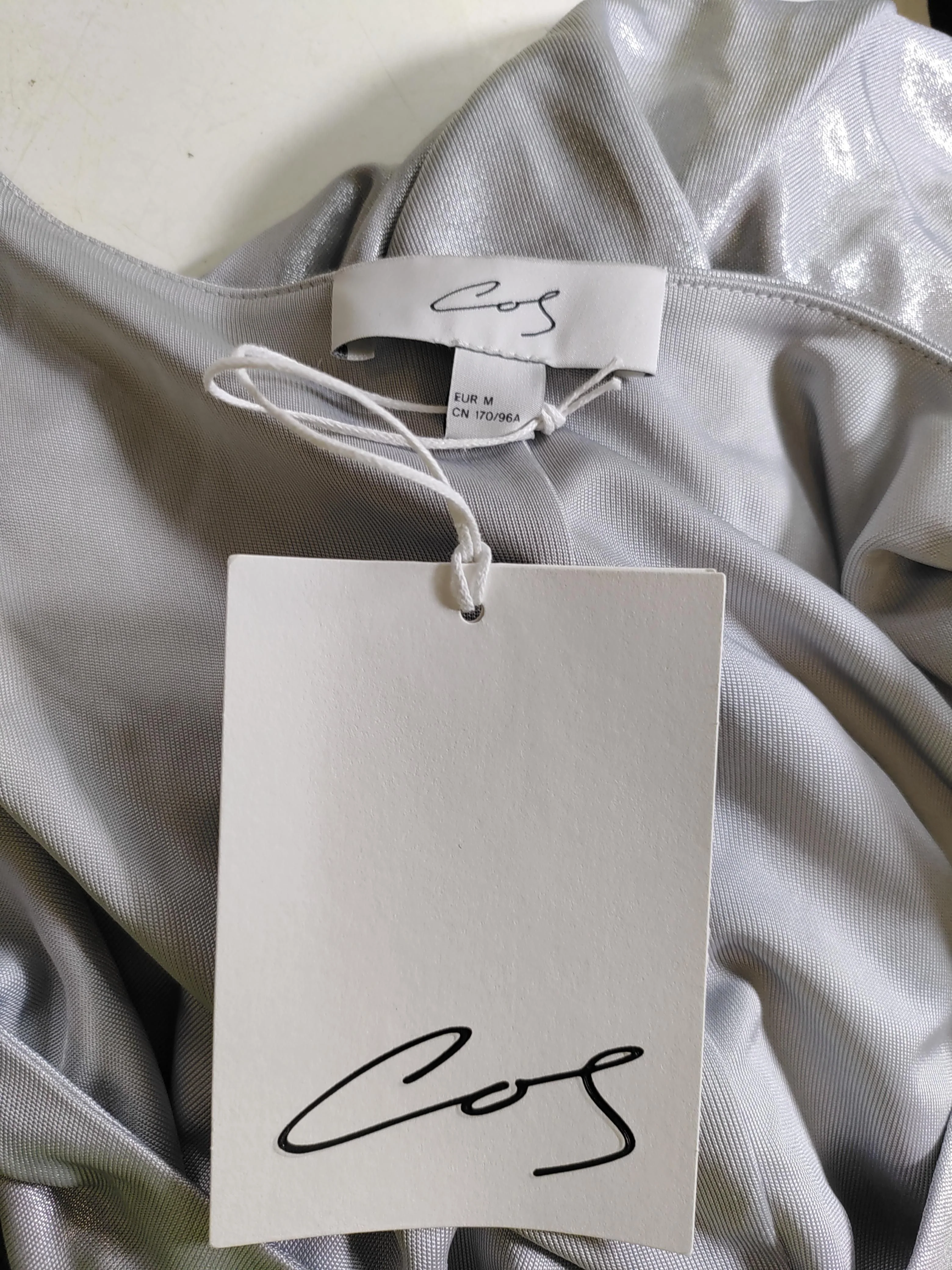 COS Women's T-Shirt M Silver 100% Viscose Basic New with tags - Image 5