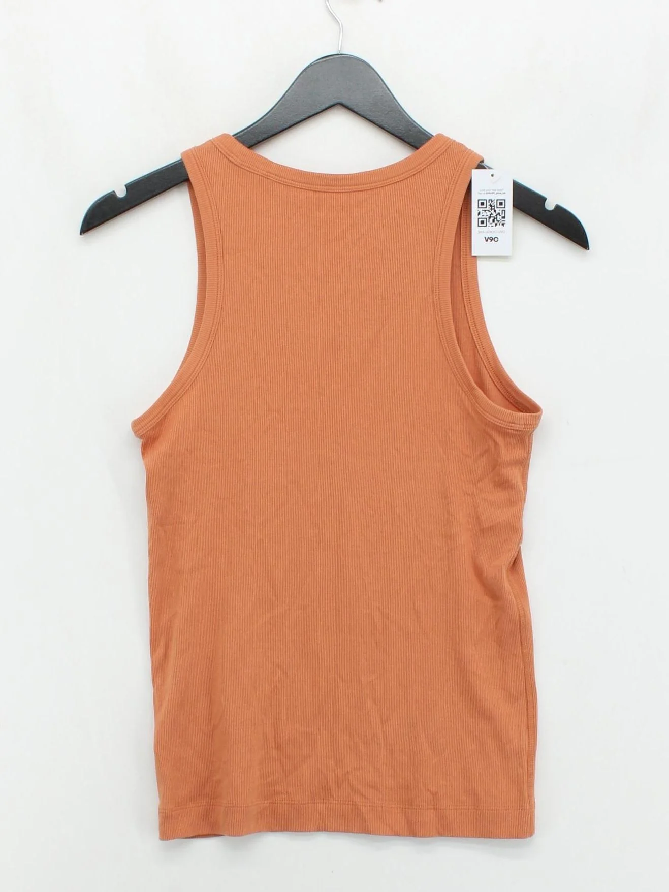 COS Women's T-Shirt M Tan Cotton with Elastane Sleeveless Round Neck Basic - Image 2