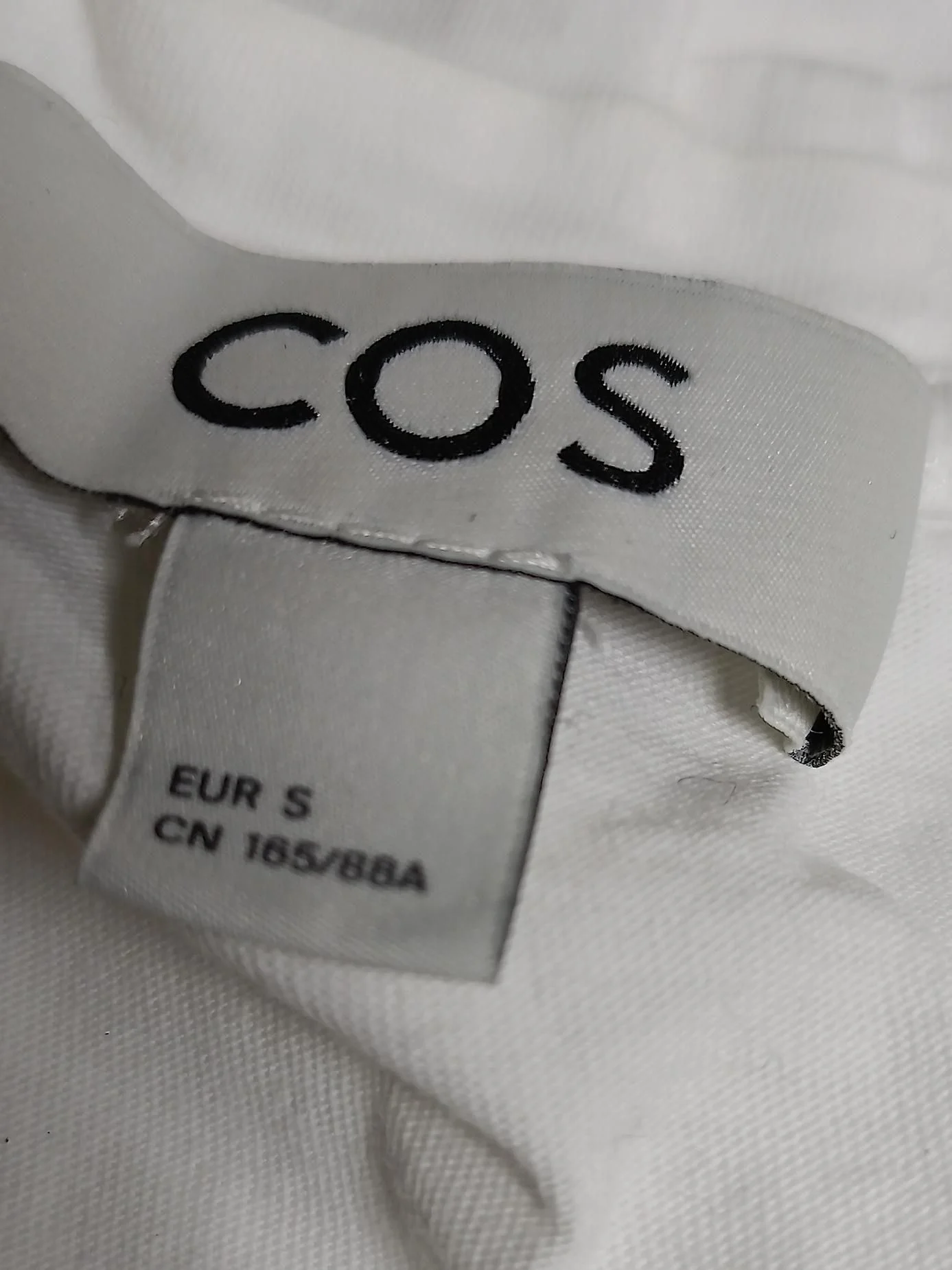 COS Women's T-Shirt S White 100% Cotton Short Sleeve V-Neck Basic - Image 5