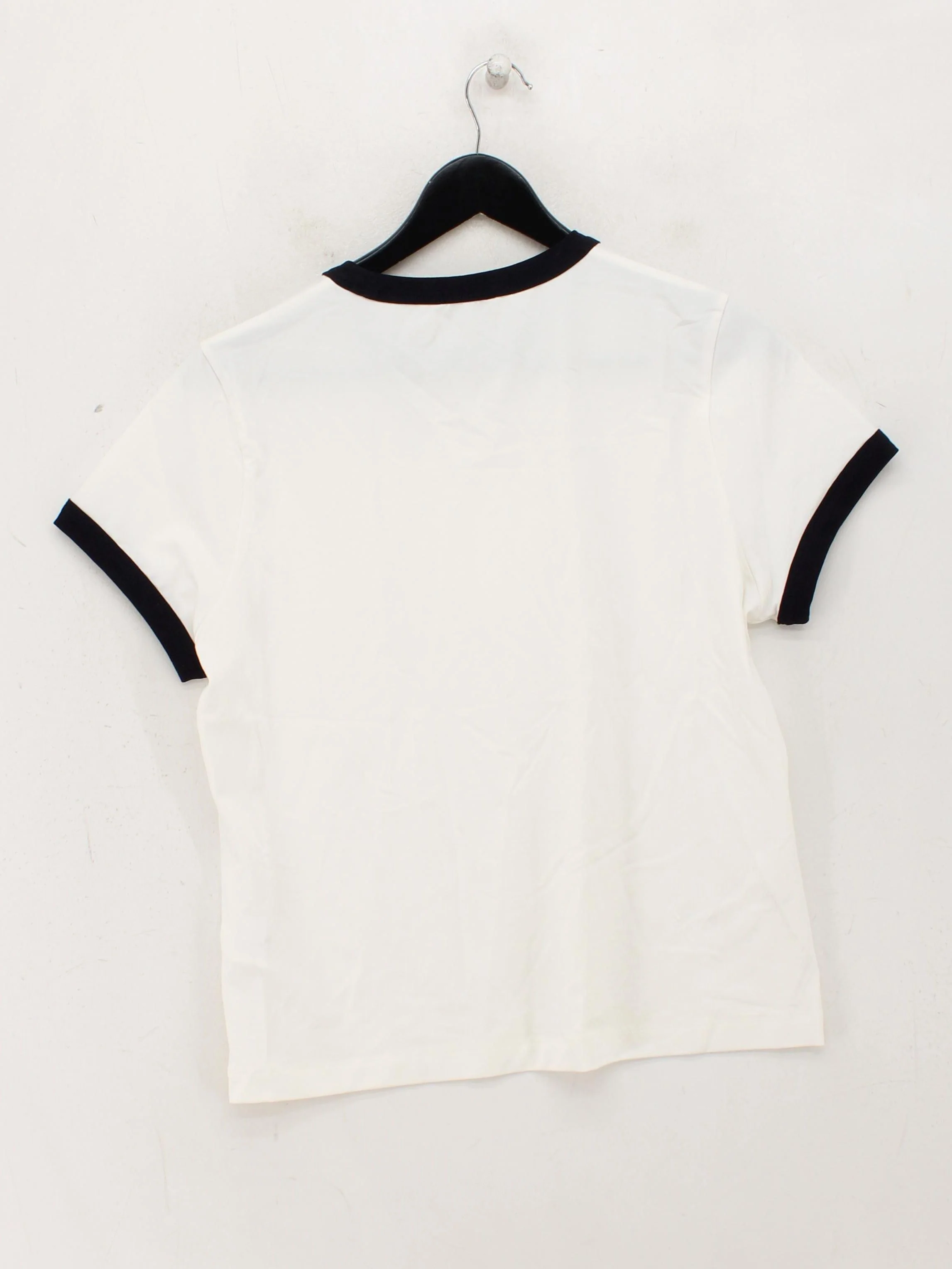 COS Women's T-Shirt S White Cotton with Elastane Short Sleeve Round Neck Basic - Image 2