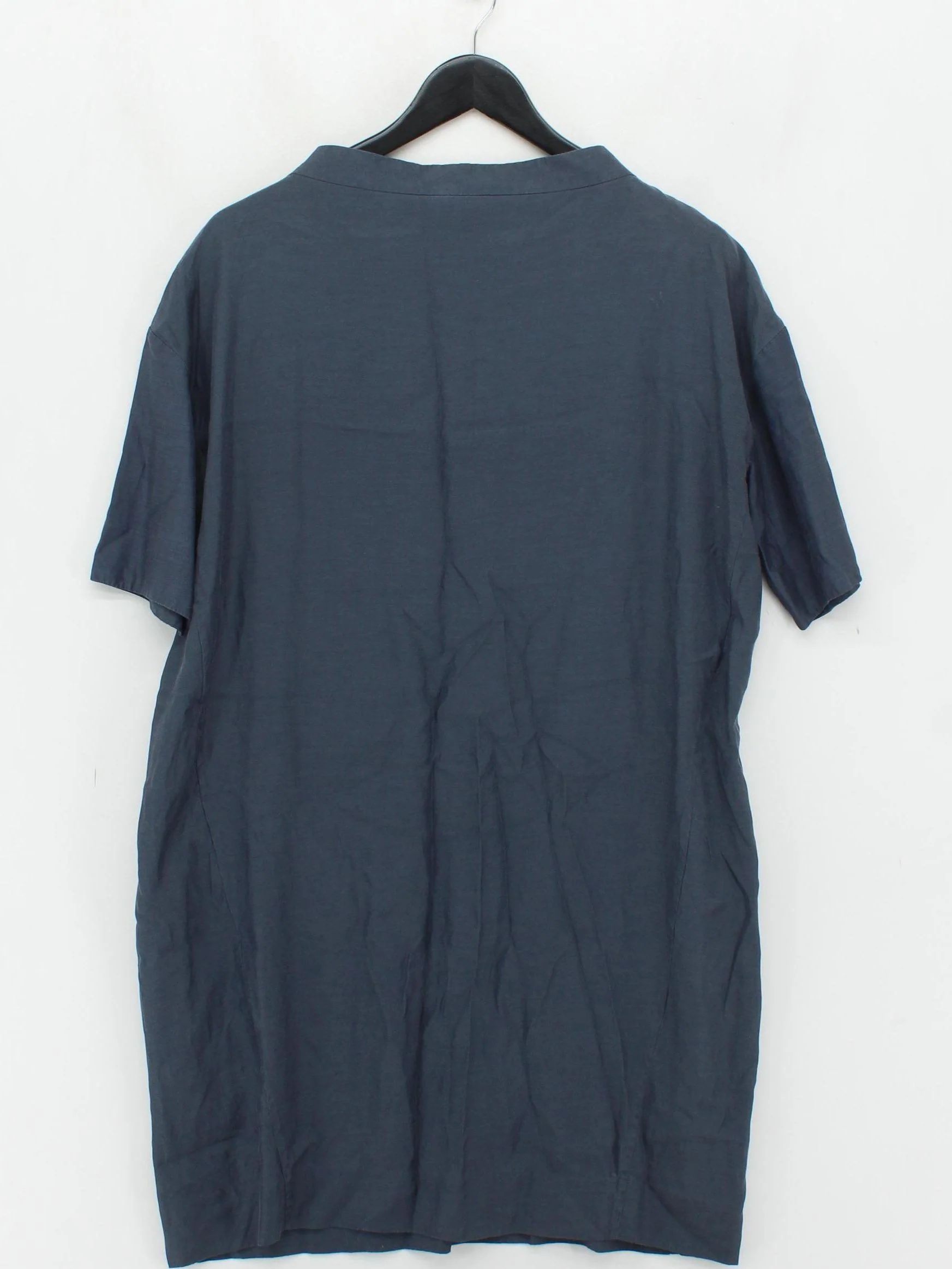 COS Women's T-Shirt UK 12 Blue Rayon with Cotton Short Sleeve Round Neck Basic - Image 2