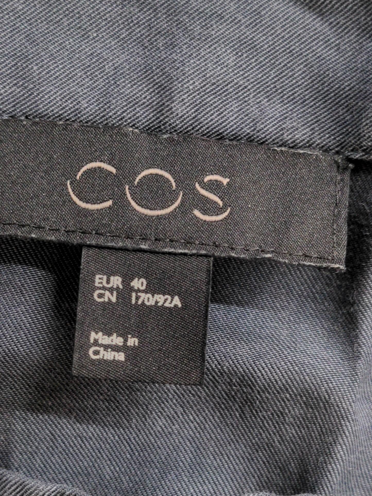 COS Women's T-Shirt UK 12 Blue Rayon with Cotton Short Sleeve Round Neck Basic - Image 5