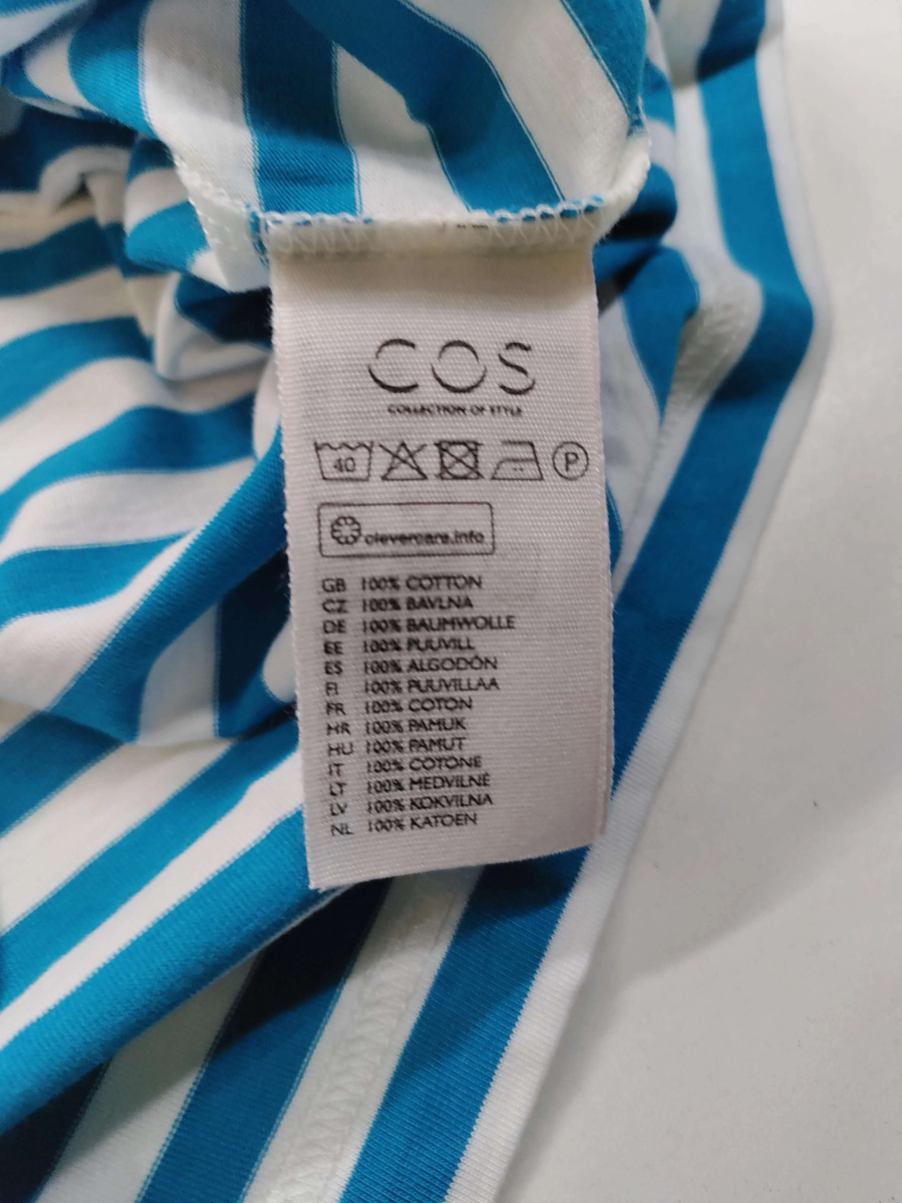 COS Women's T-Shirt UK 6 Blue 100% Cotton Basic New with tags - Image 6