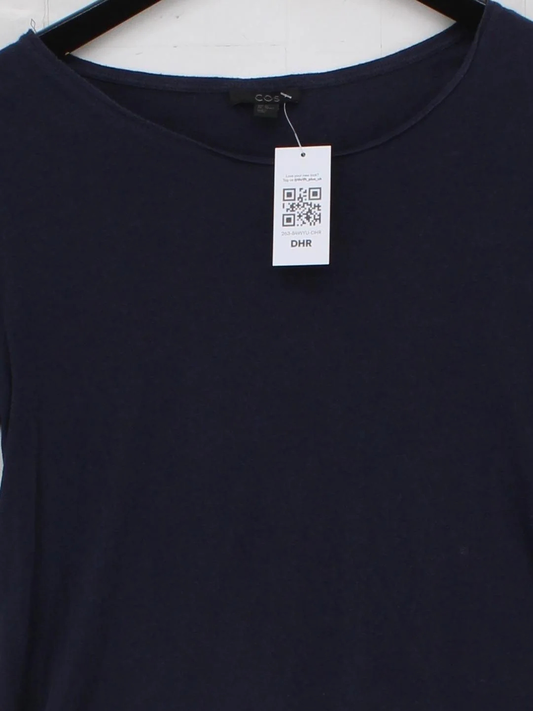 COS Women's T-Shirt XS Blue 100% Cotton Short Sleeve Round Neck Basic - Image 3