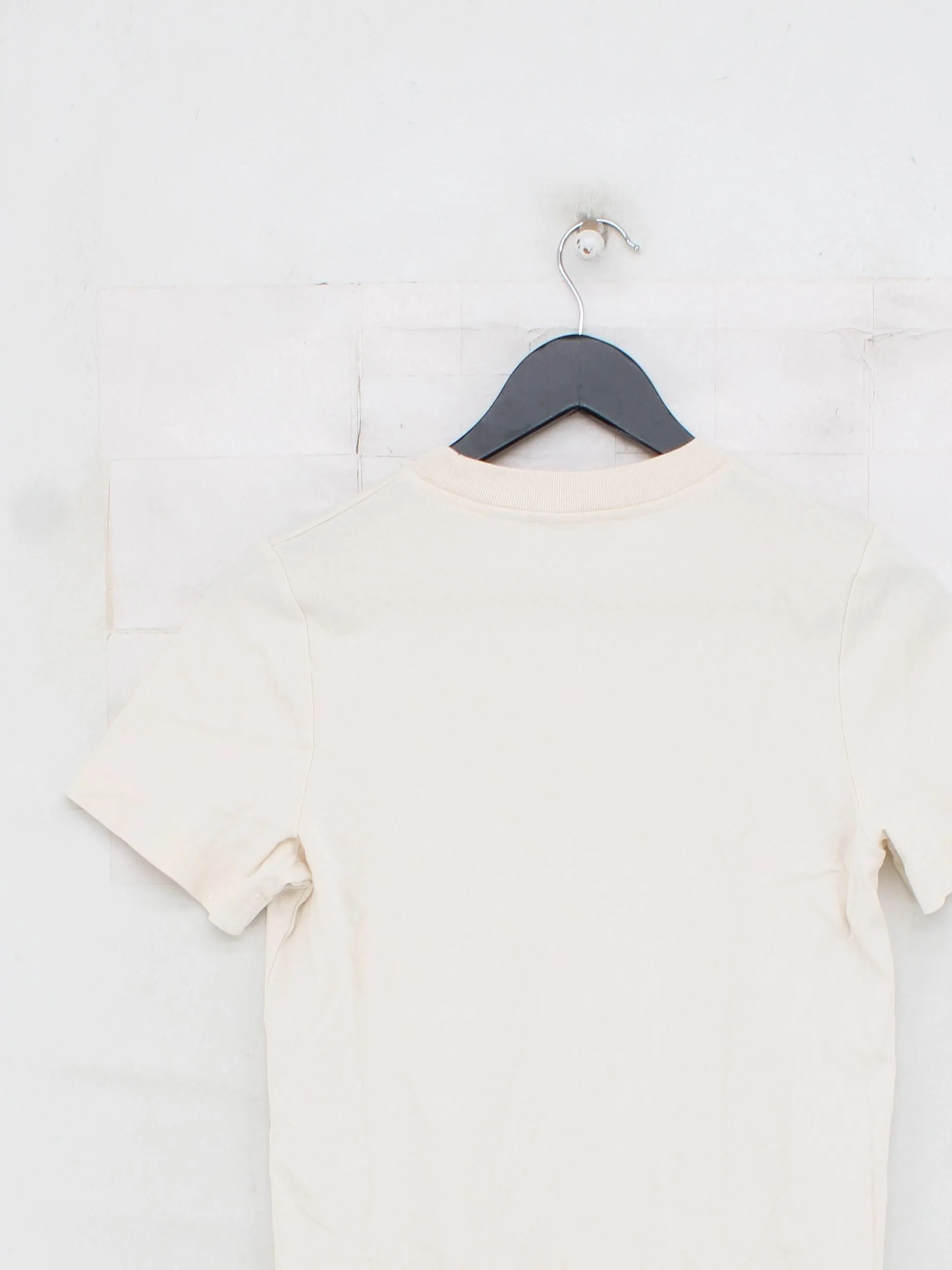 COS Women's T-Shirt XS Cream 100% Cotton Short Sleeve Round Neck Basic - Image 2
