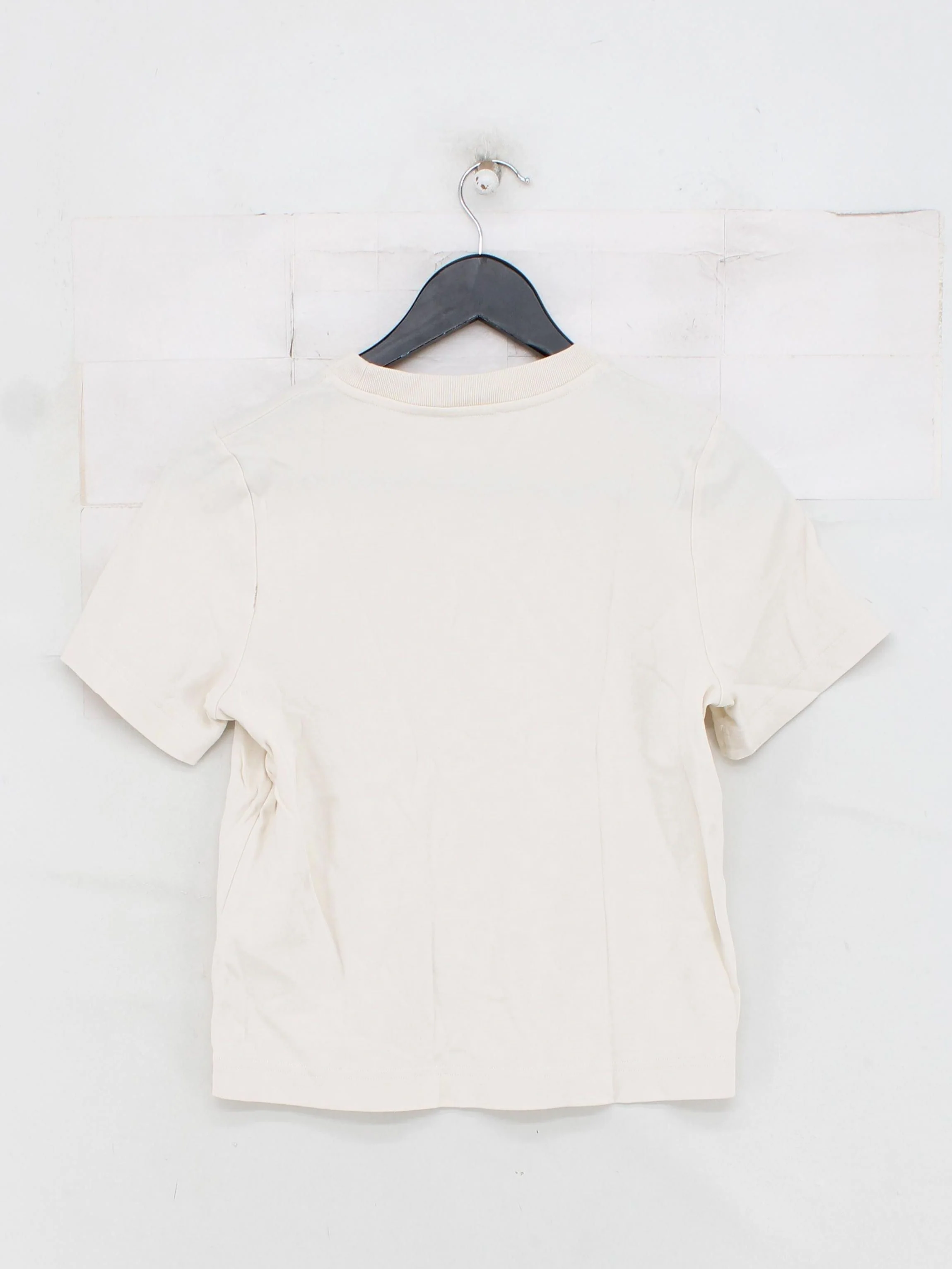 COS Women's T-Shirt XS Cream 100% Cotton Short Sleeve Round Neck Basic - Image 2