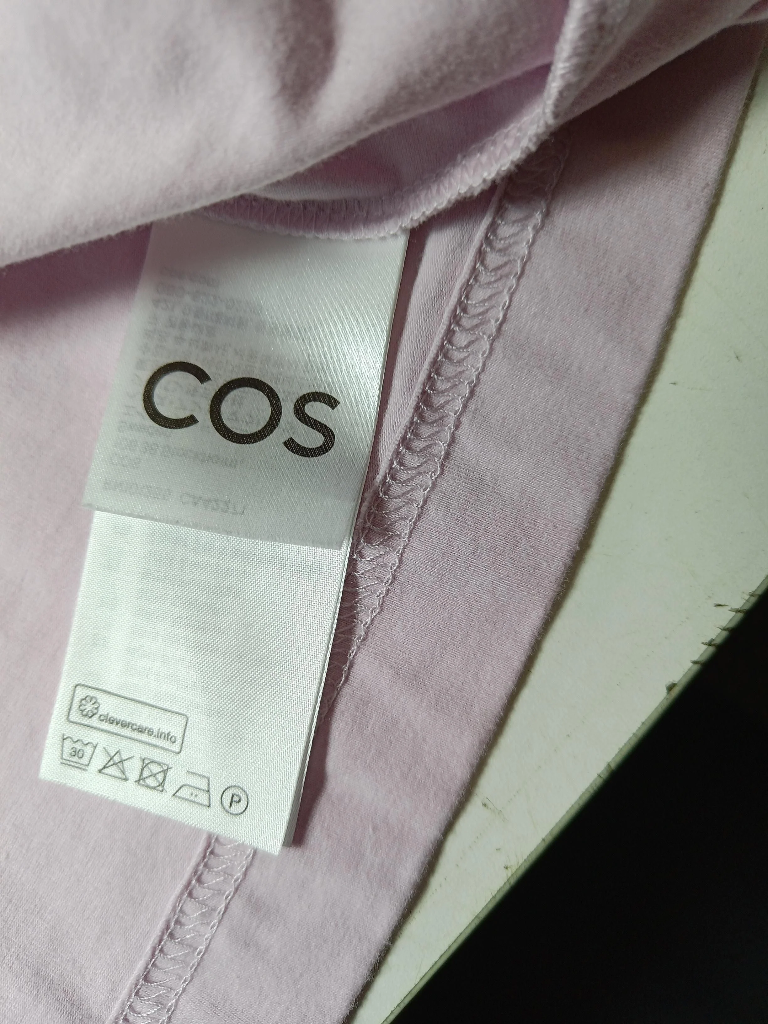 COS Women's T-Shirt XS Pink 100% Cotton Short Sleeve Mock Neck Basic - Image 6
