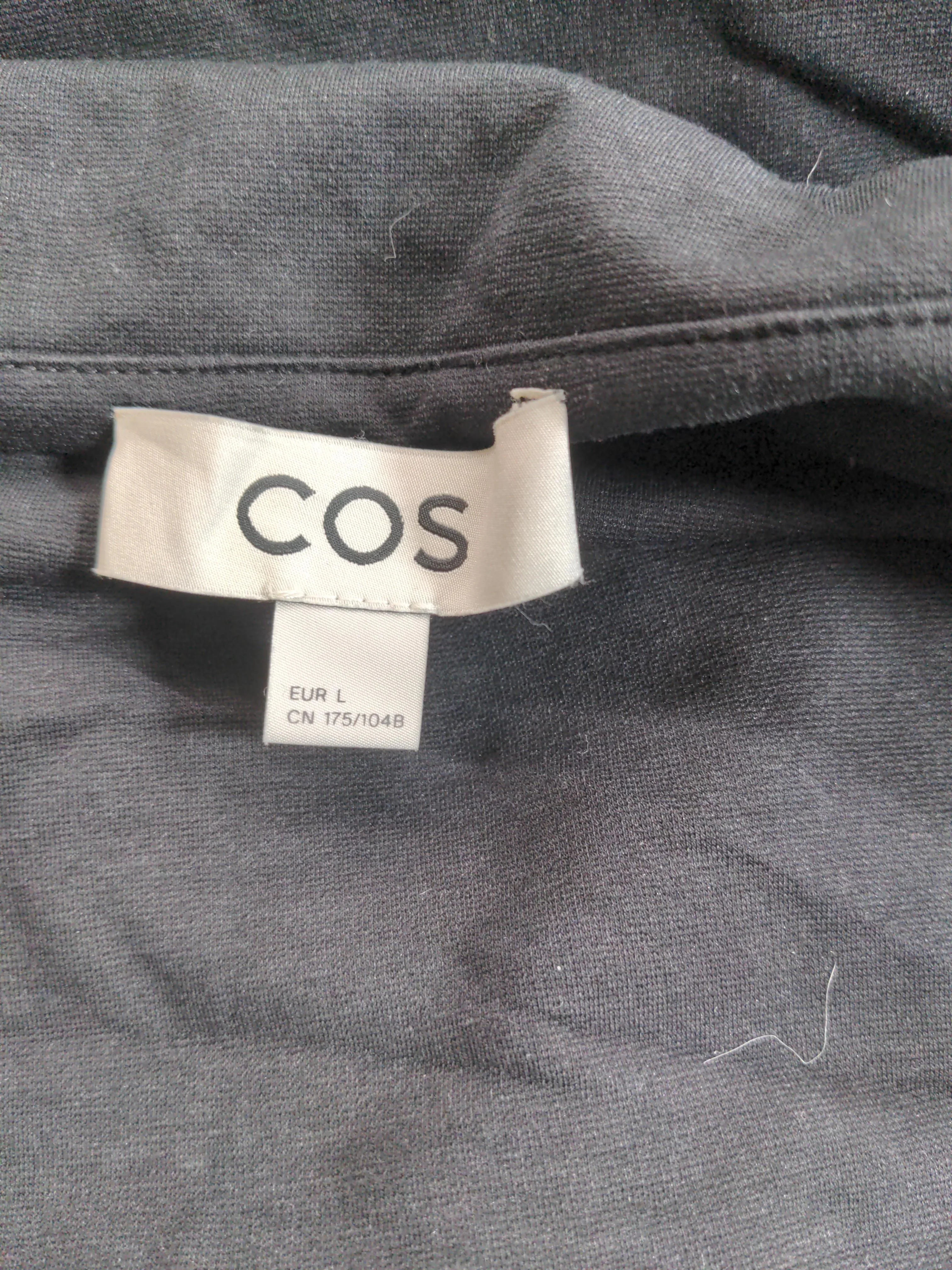 COS Women's Top L Black Cotton with Polyamide, Elastane Basic - Image 5