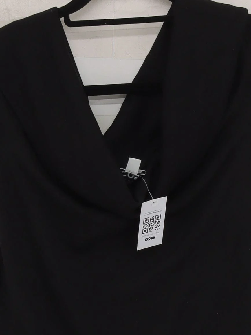 COS Women's Top L Black Viscose with Polyamide, Elastane Basic - Image 3