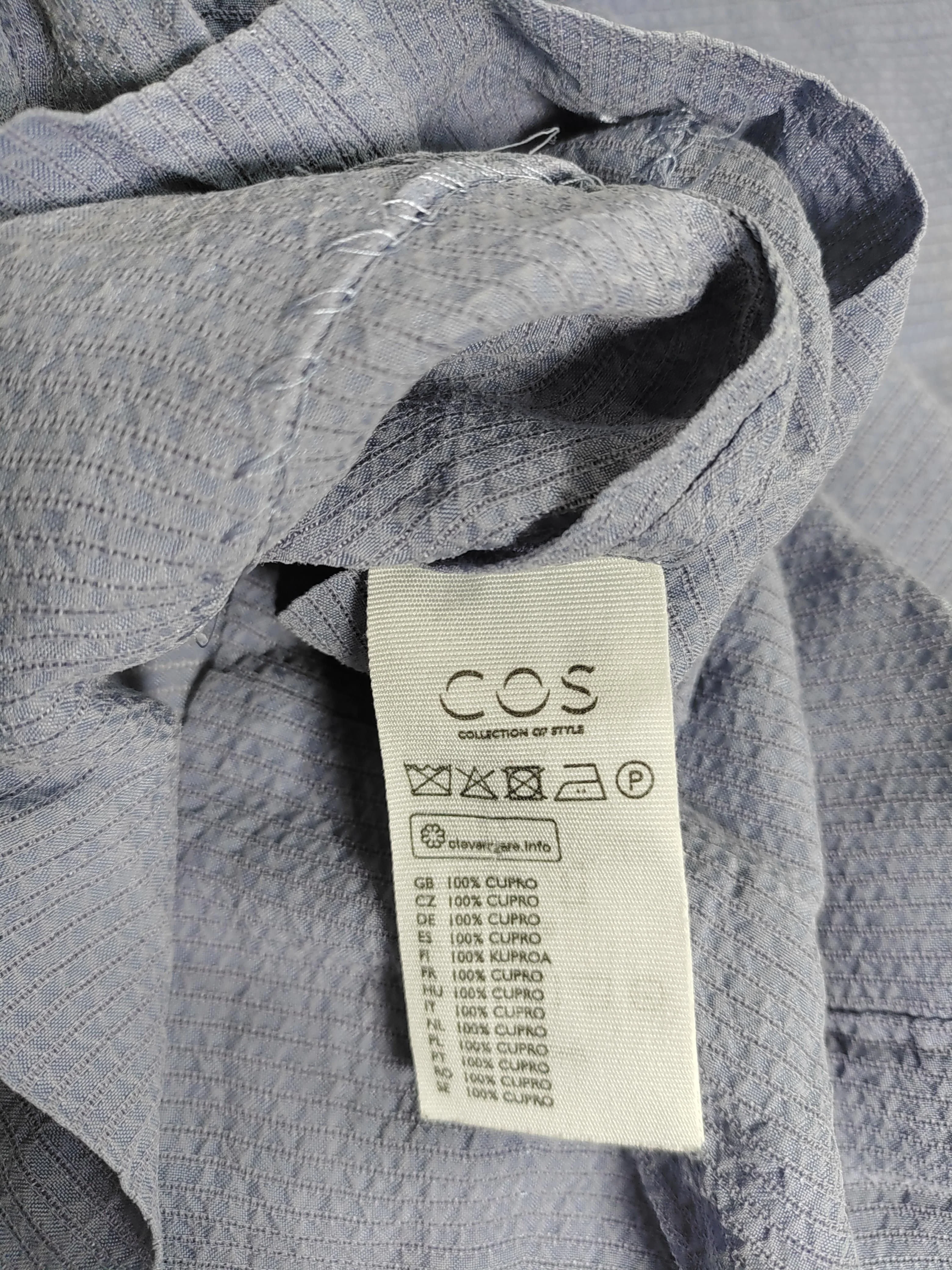 COS Women's Top L Blue 100% Other 3/4 Sleeve V-Neck Basic - Image 5