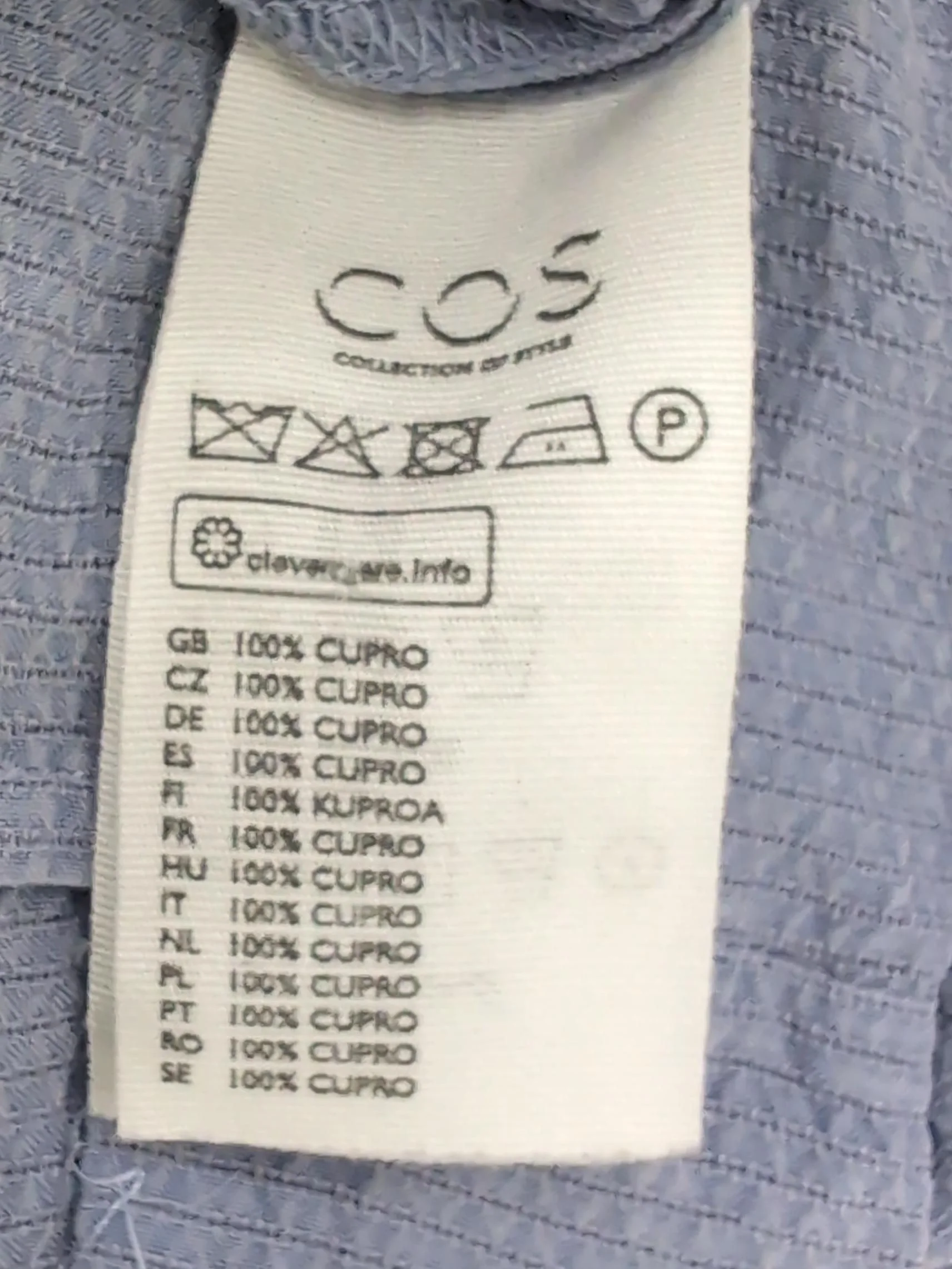 COS Women's Top L Blue 100% Other 3/4 Sleeve V-Neck Basic - Image 6