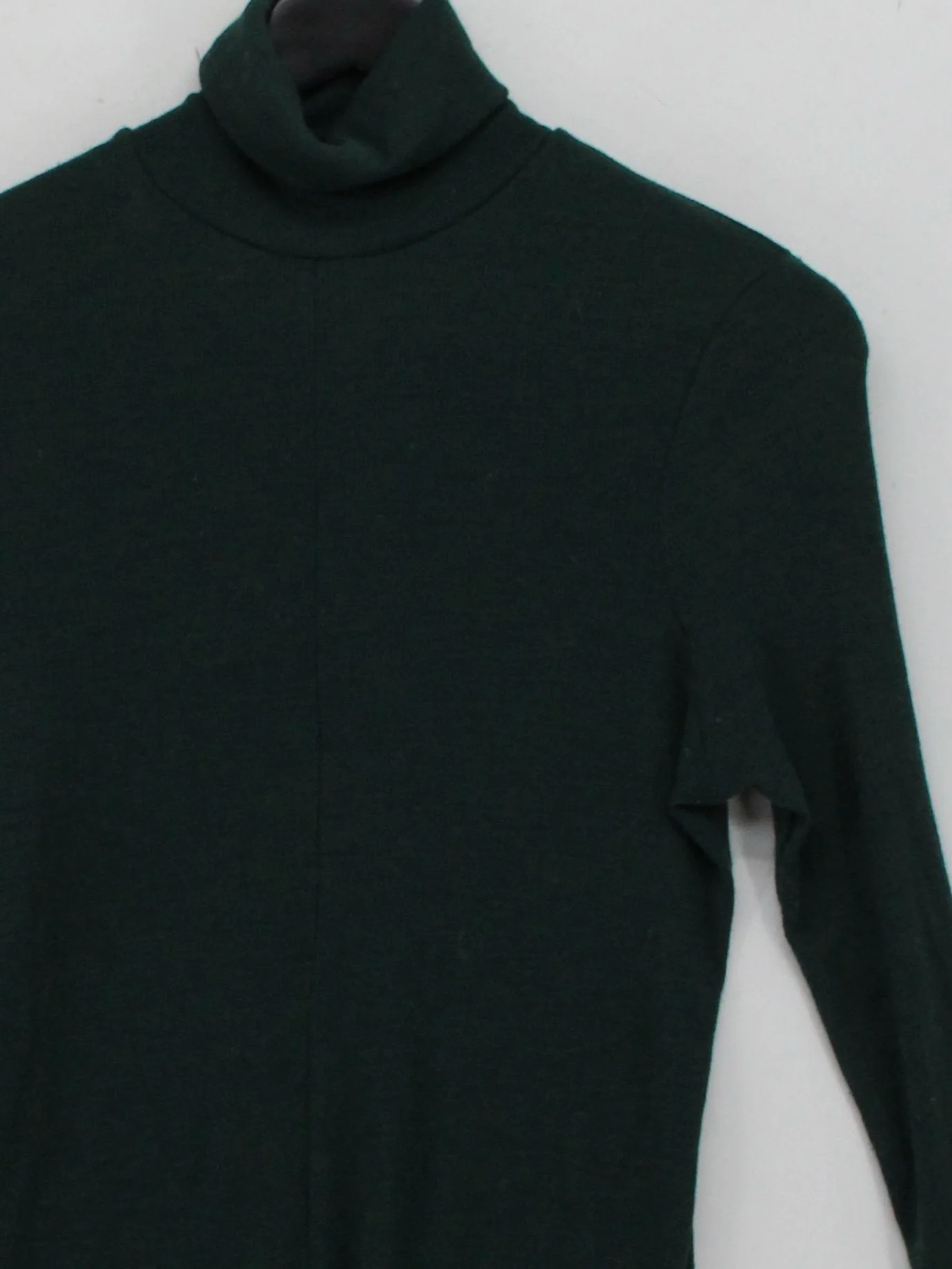 COS Women's Top L Green 100% Wool Long Sleeve Roll Neck Basic - Image 3