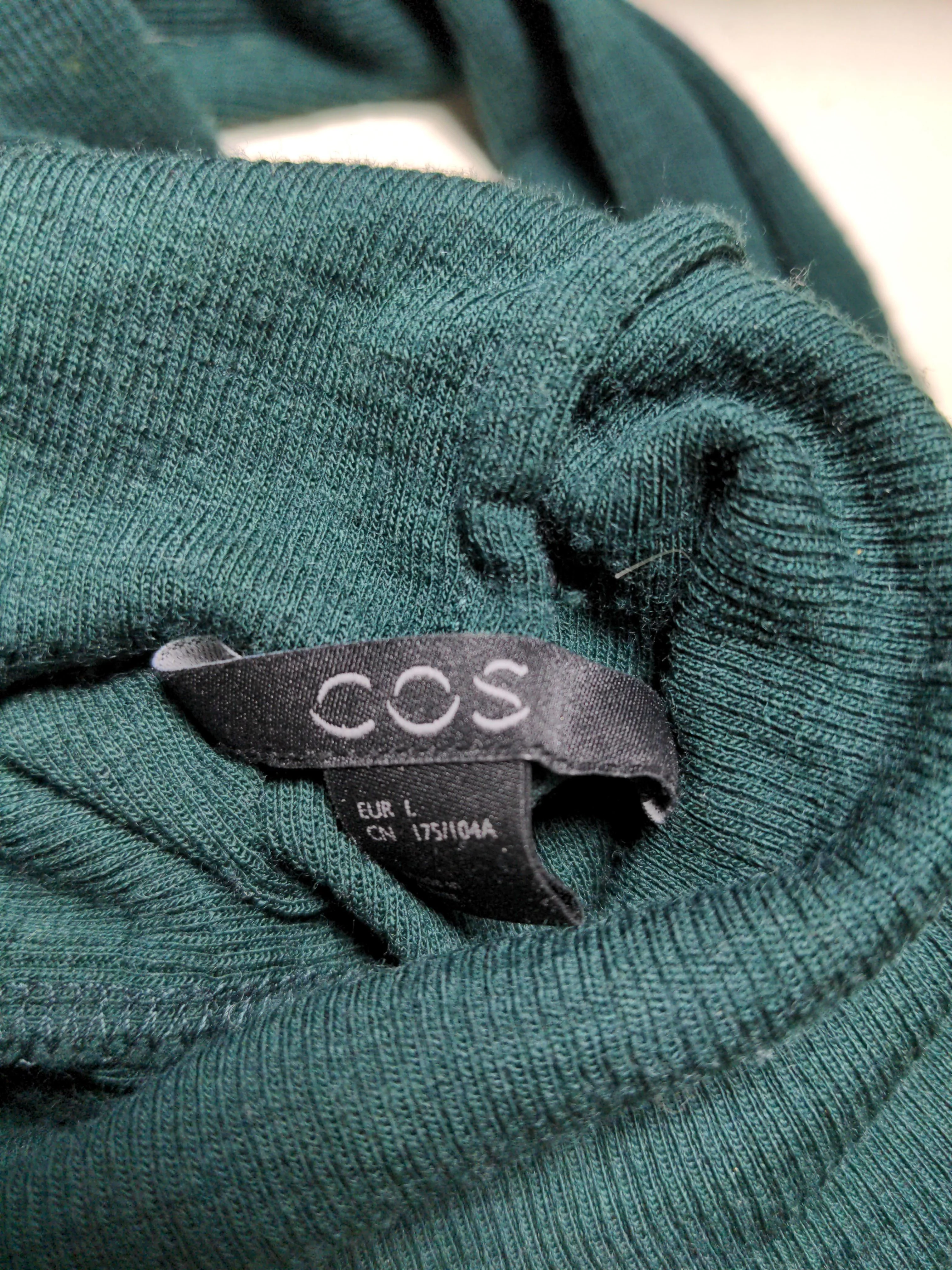 COS Women's Top L Green 100% Wool Long Sleeve Roll Neck Basic - Image 6