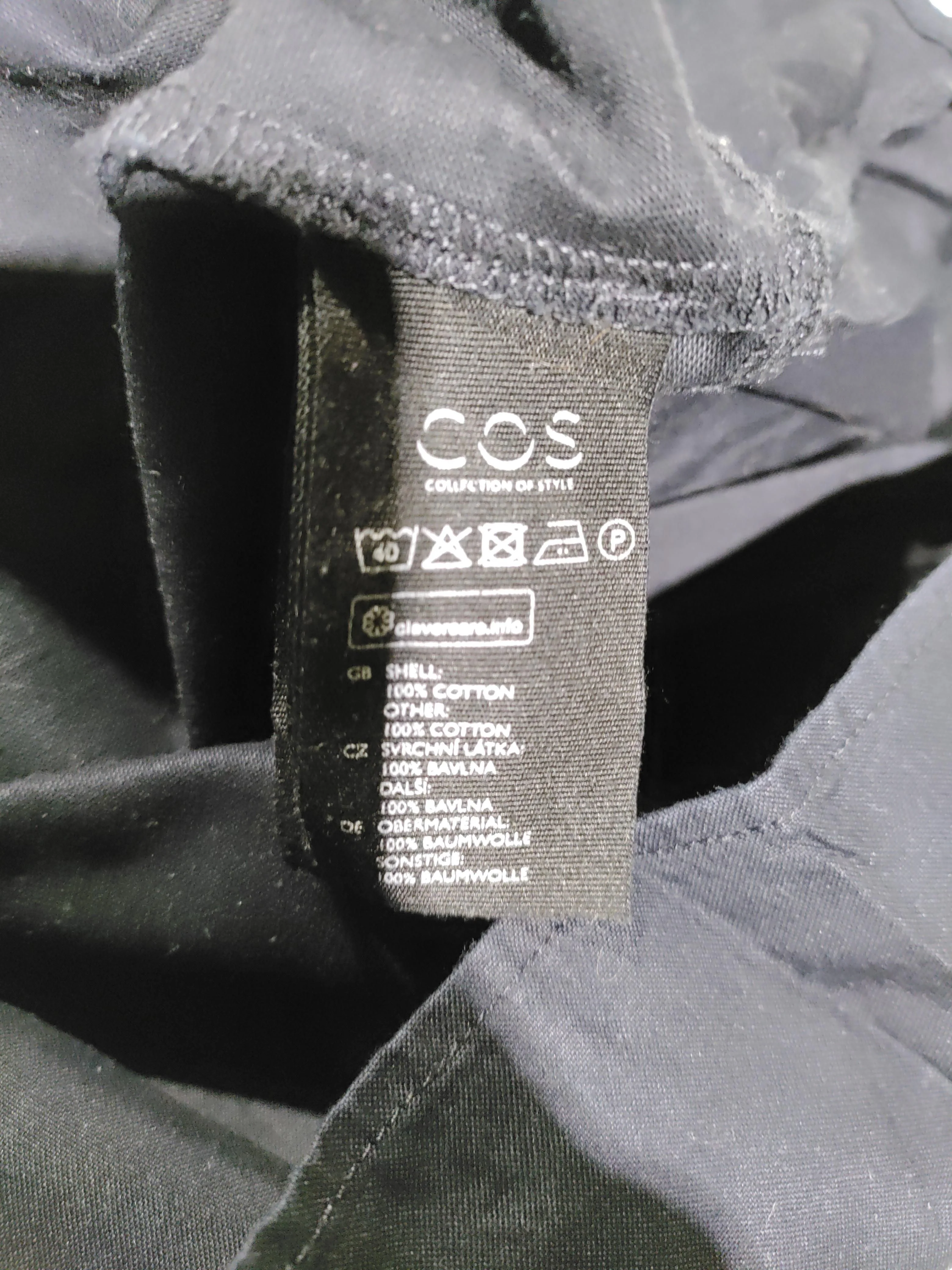 COS Women's Top M Black 100% Cotton Long Sleeve Round Neck Basic - Image 6