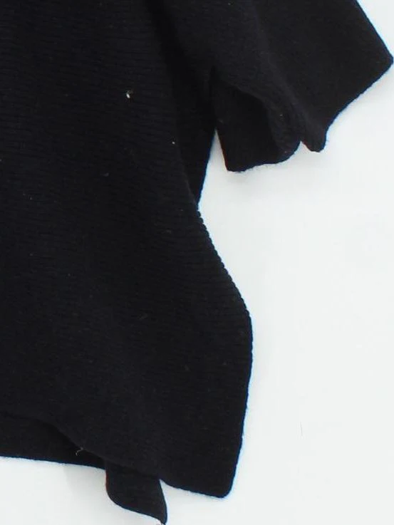 COS Women's Top M Black 100% Wool 3/4 Sleeve Round Neck Basic - Image 4