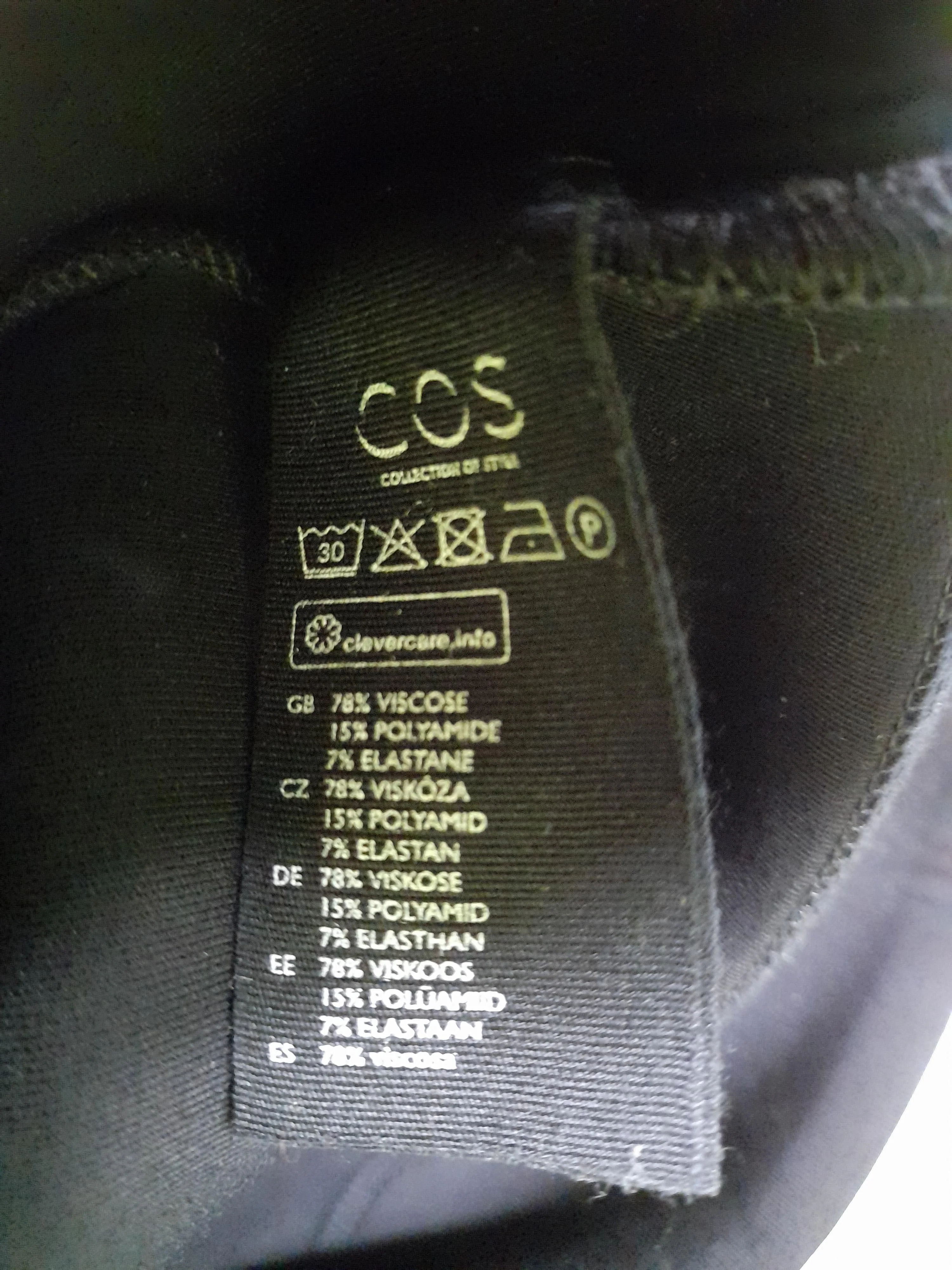 COS Women's Top M Black Viscose with Polyamide, Elastane Basic - Image 6