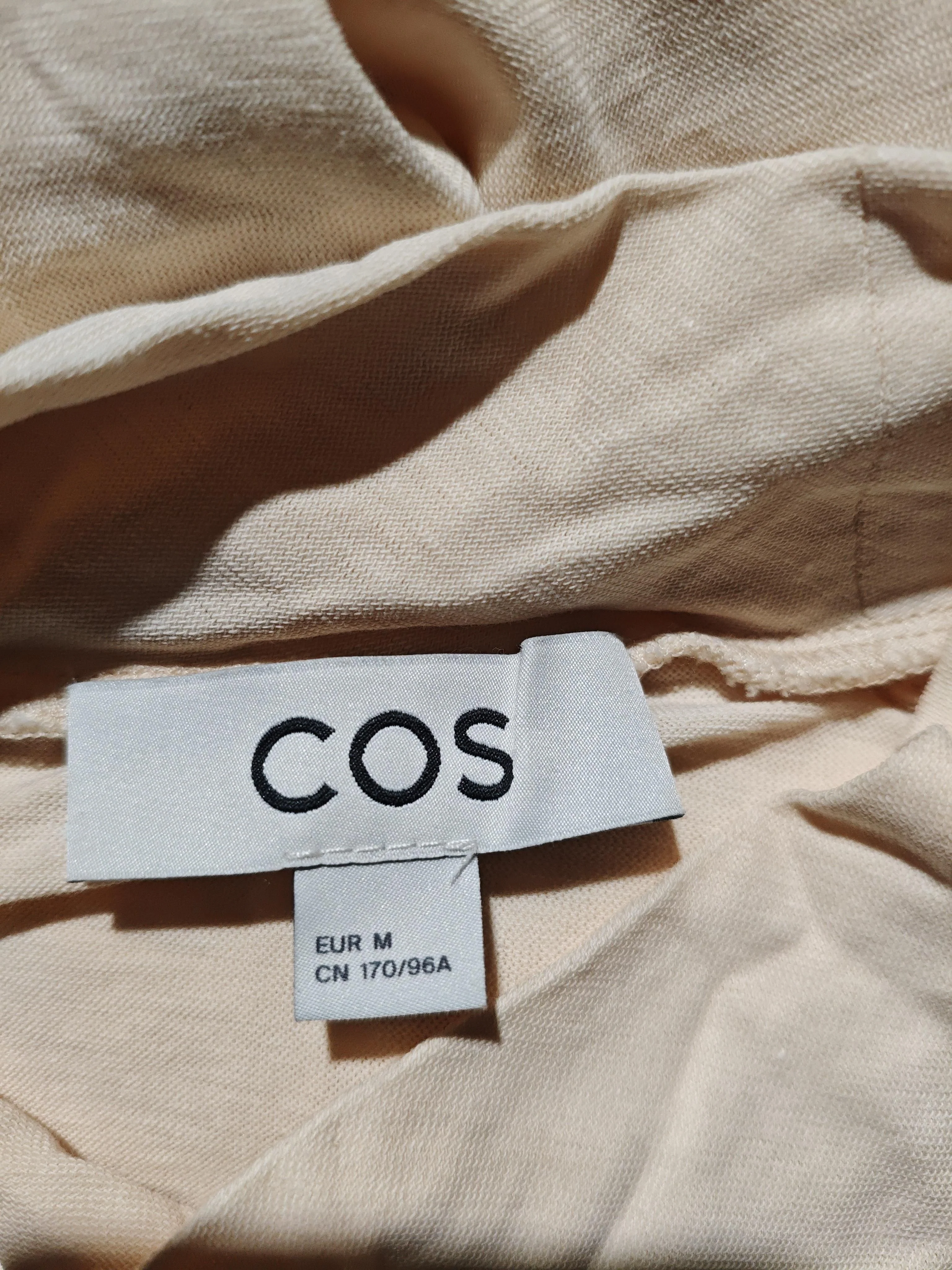 COS Women's Top M Cream 100% Cotton Long Sleeve Mock Neck Basic - Image 5