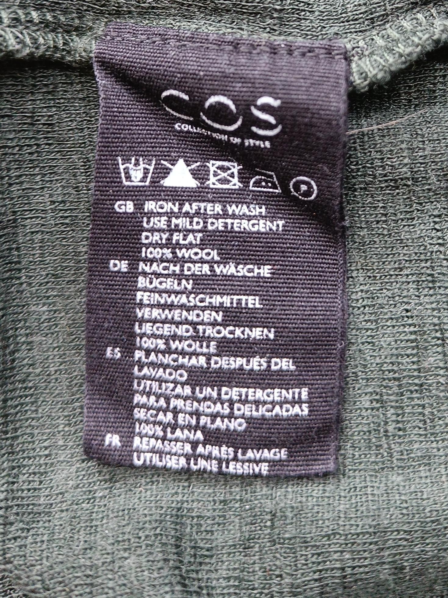 COS Women's Top M Green 100% Wool Long Sleeve High Neck Basic - Image 6