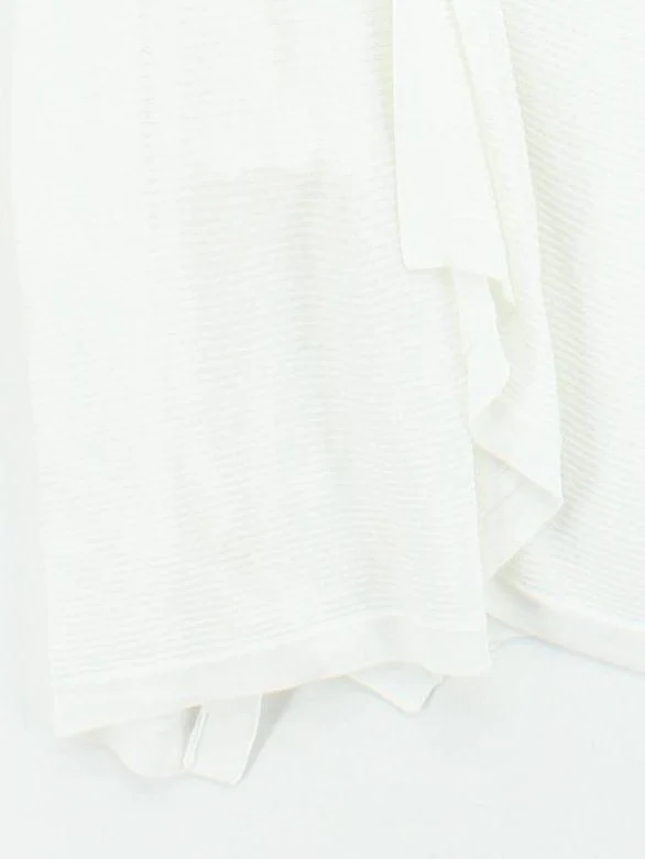 COS Women's Top M White Viscose with Polyamide Long Sleeve V-Neck Basic - Image 4