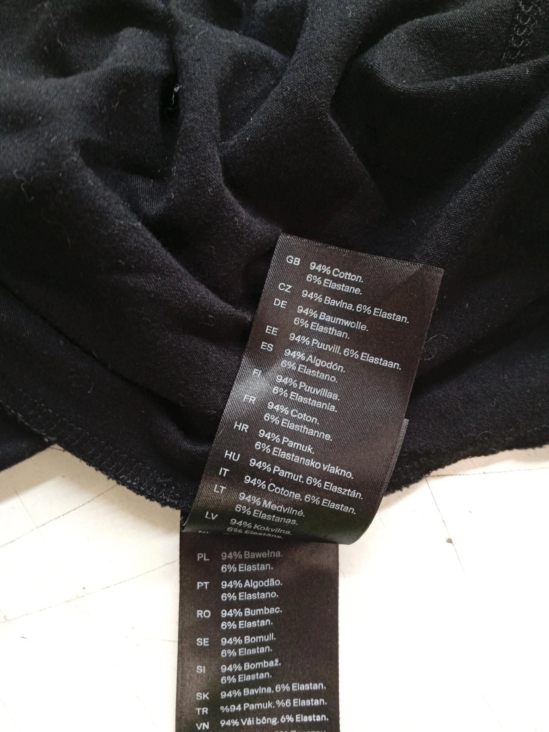 COS Women's Top S Black Cotton with Elastane Long Sleeve V-Neck Basic - Image 6
