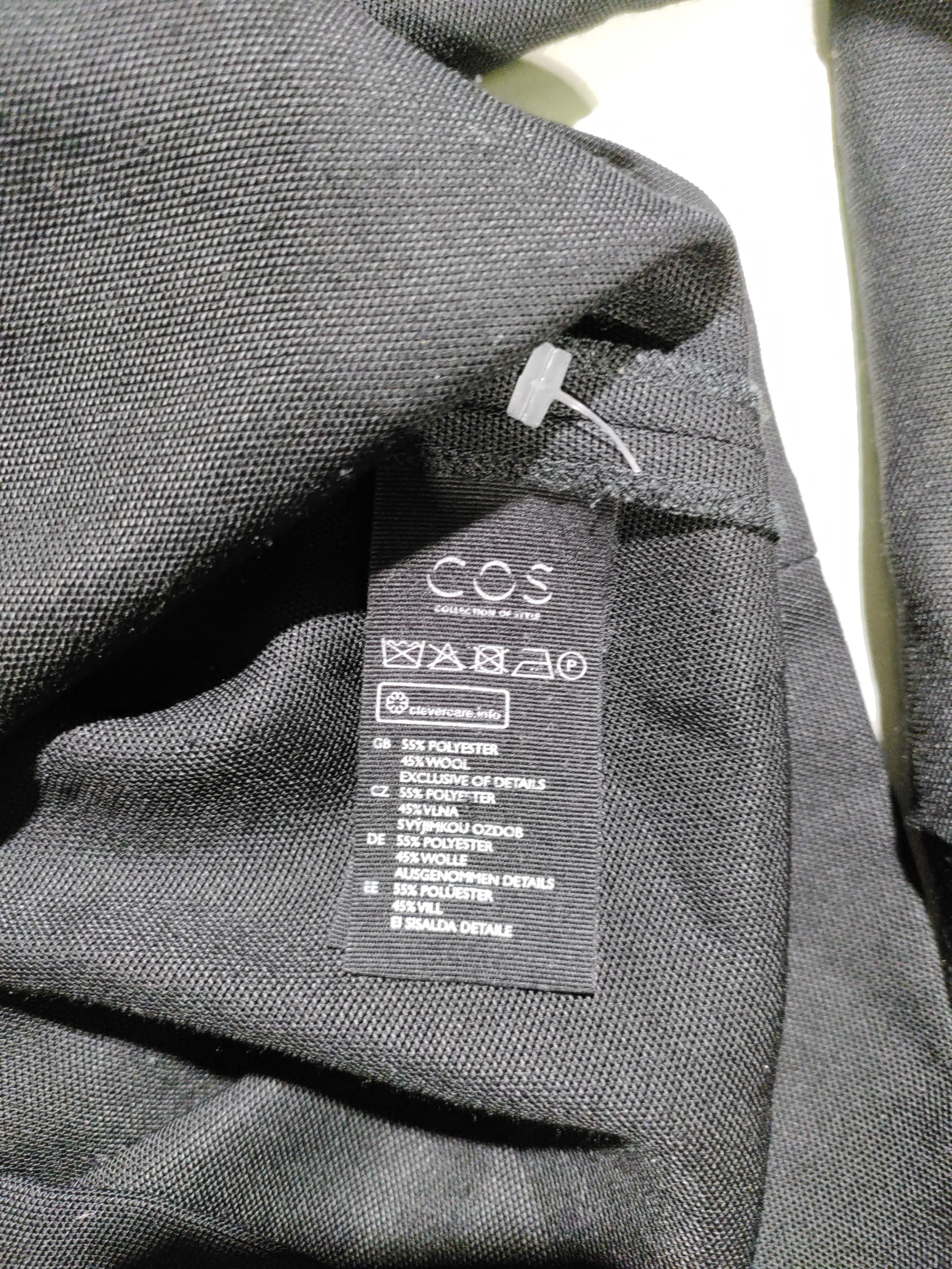 COS Women's Top S Black Polyester with Wool Long Sleeve Crew Neck Basic - Image 6
