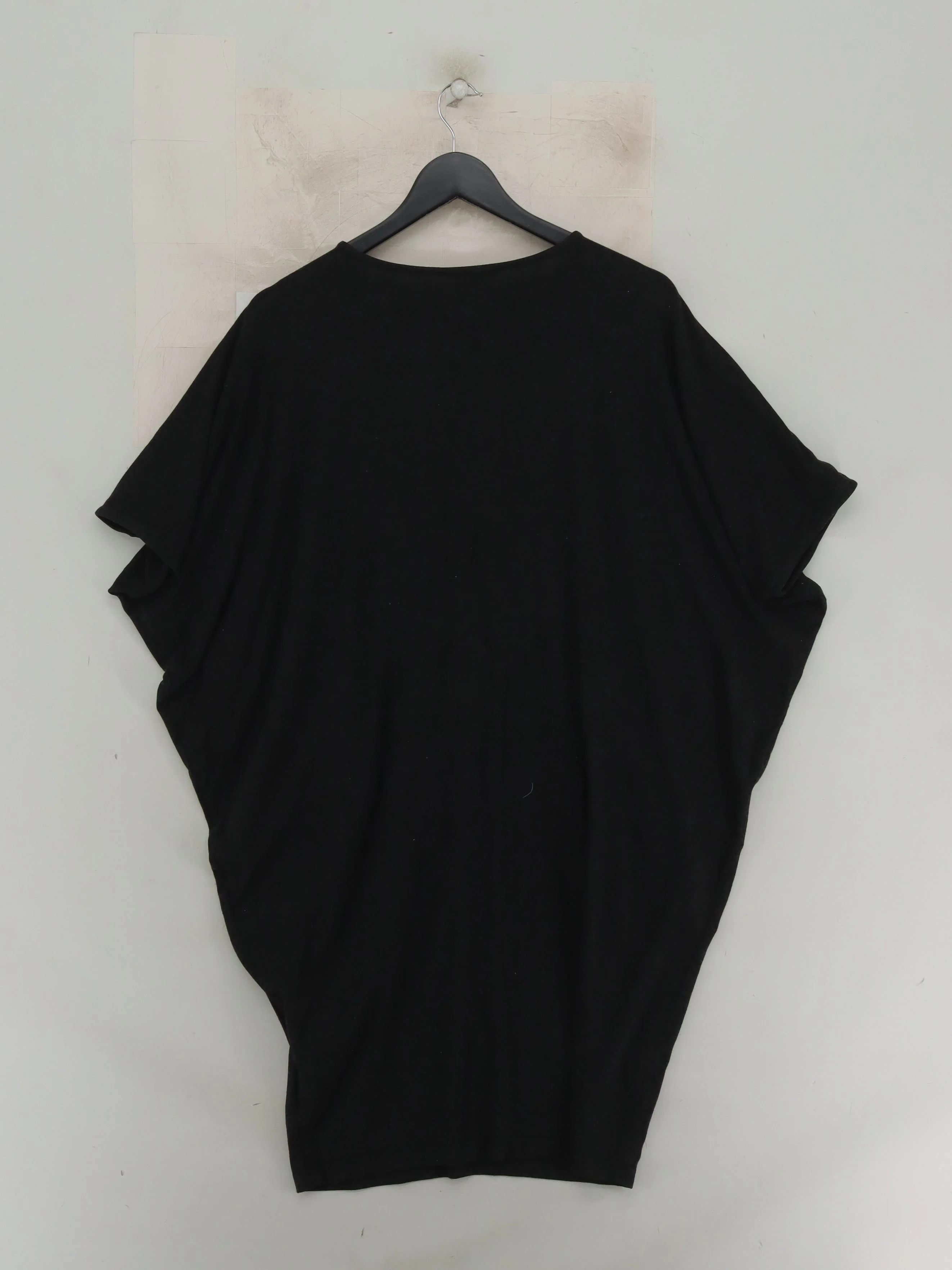 COS Women's Top S Black Viscose with Elastane Short Sleeve V-Neck Tunic - Image 2