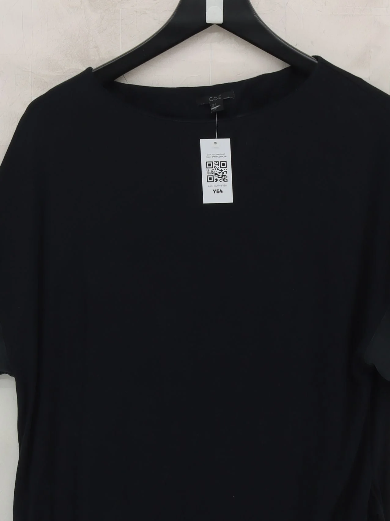 COS Women's Top S Black Viscose with Silk, Elastane Basic - Image 3