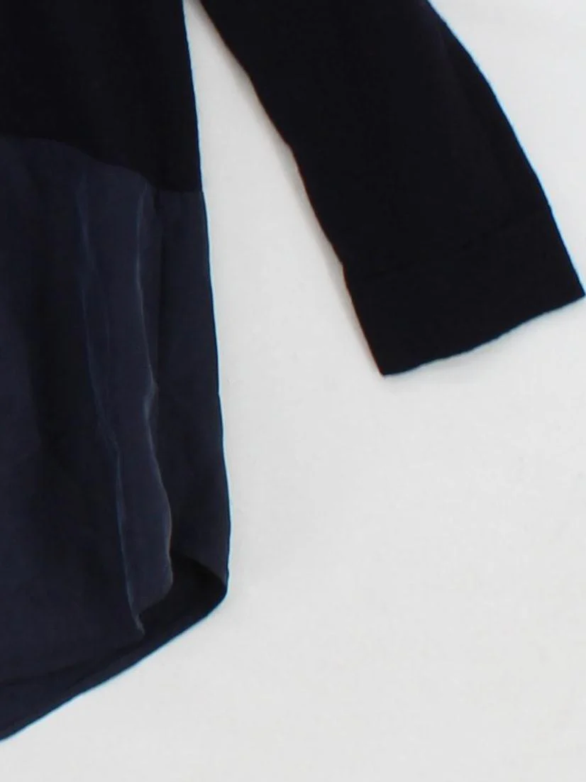 COS Women's Top S Black Wool with Silk 3/4 Sleeve Crew Neck Basic - Image 4