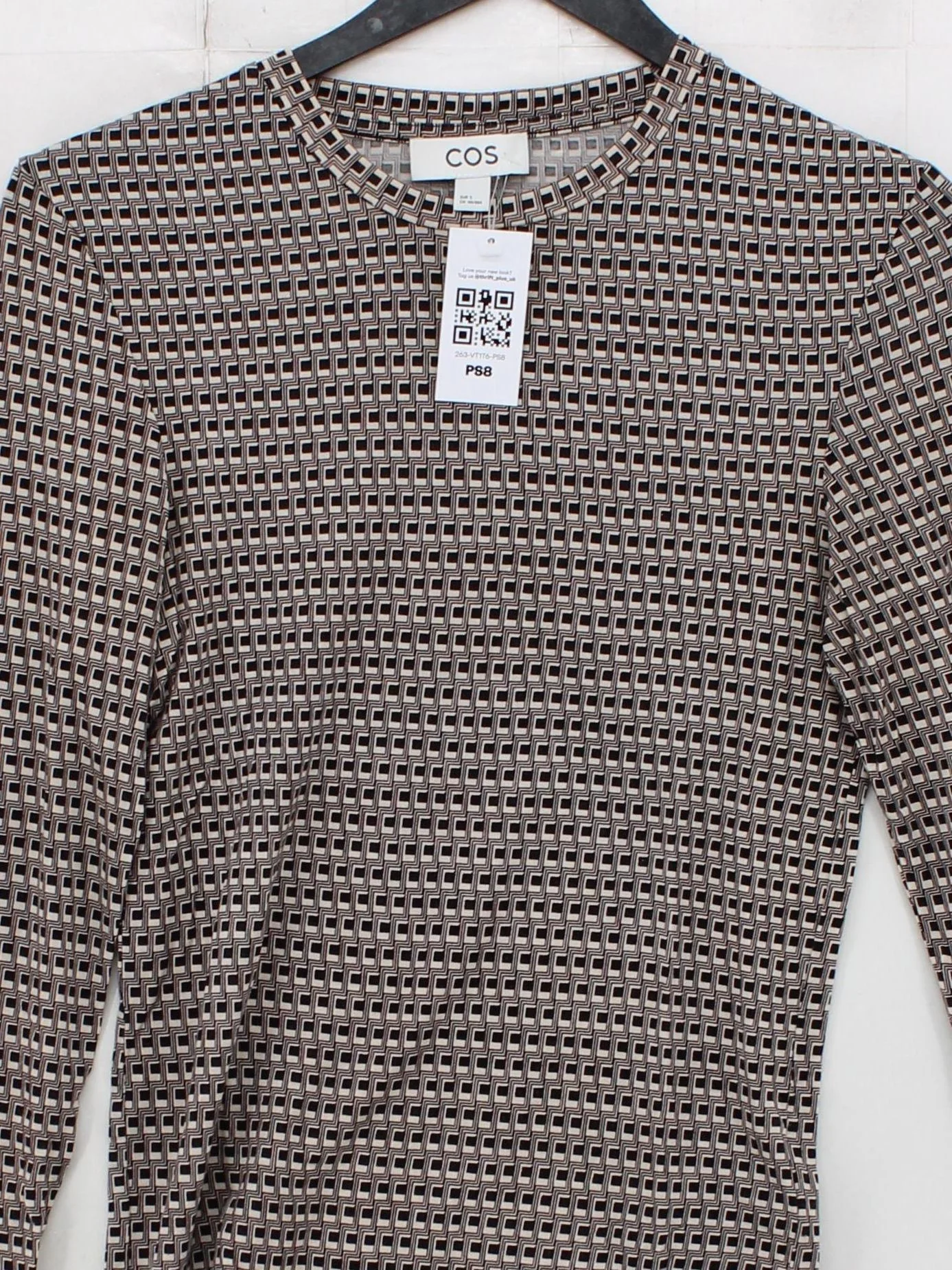 COS Women's Top S Brown Lyocell Modal with Elastane Basic - Image 3