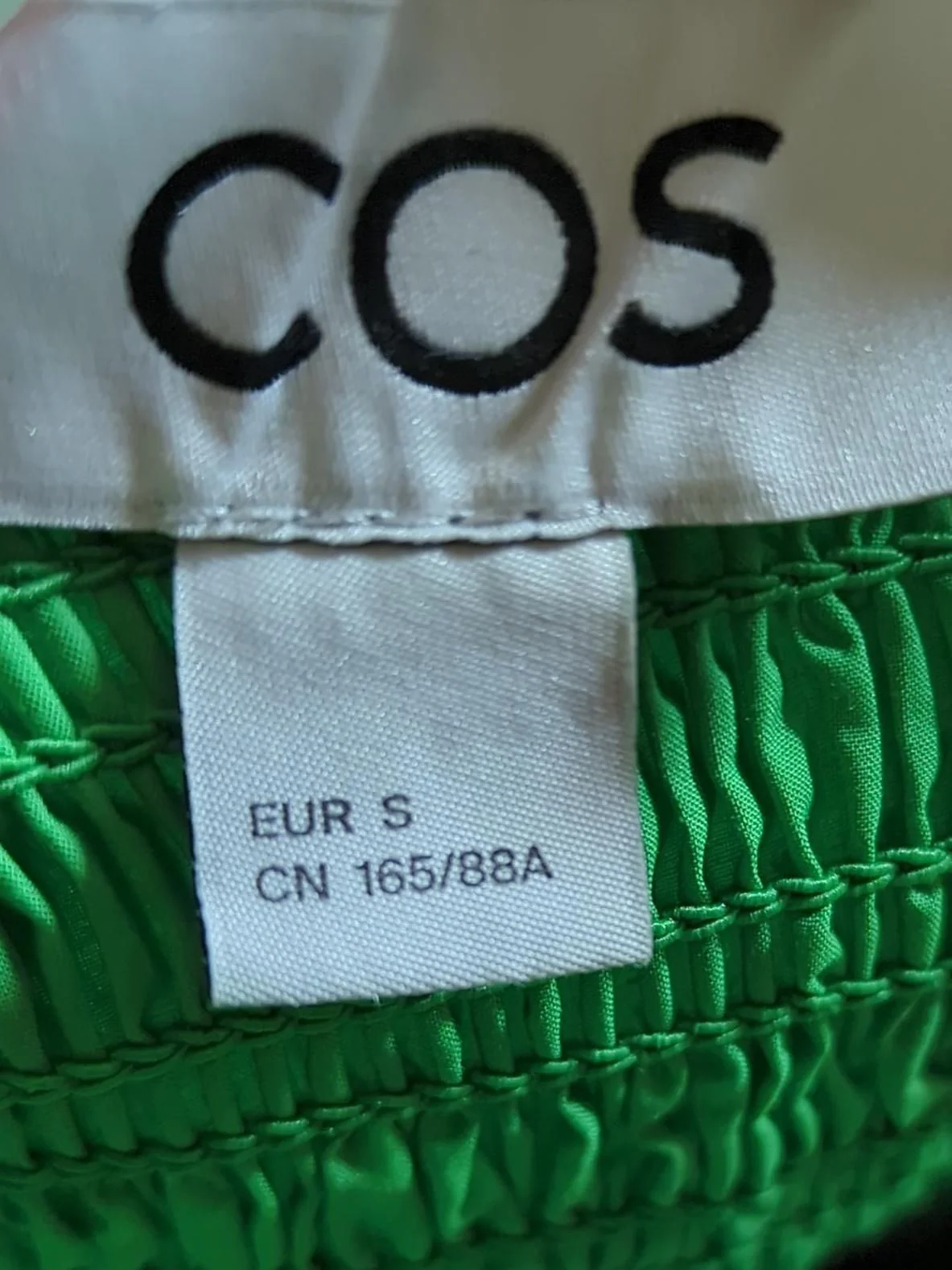 COS Women's Top S Green 100% Cotton Long Sleeve High Neck Basic - Image 6