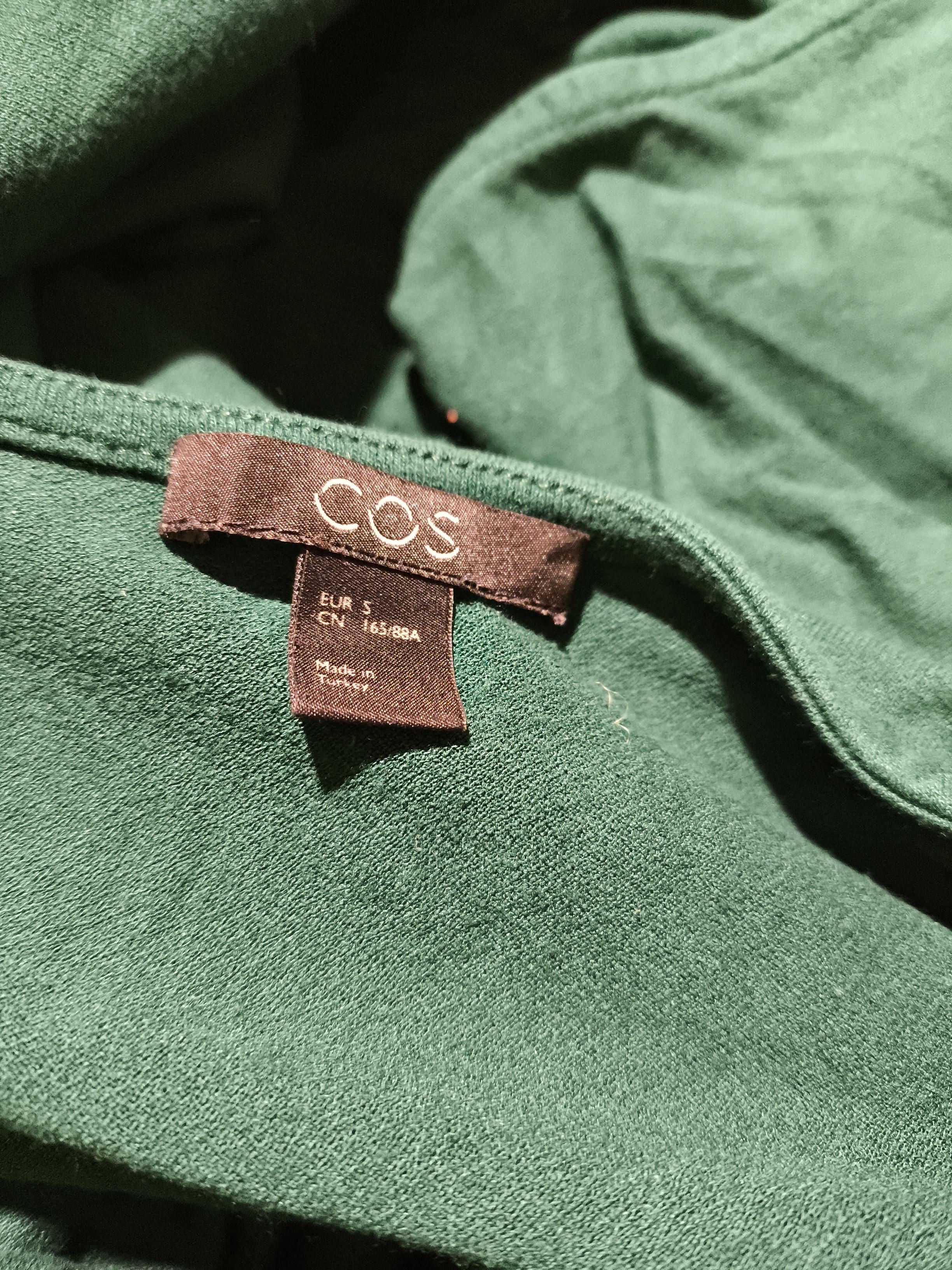 COS Women's Top S Green Viscose with Elastane Short Sleeve Round Neck Tunic - Image 7